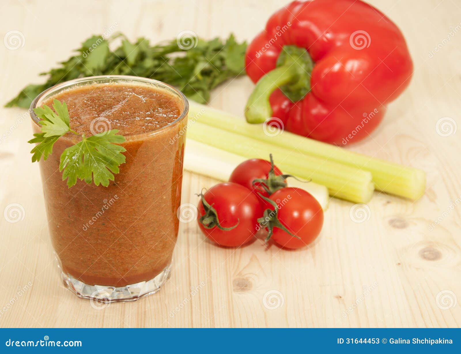 Vegetable Smoothies of Tomato Stock Image Image of parsley, food