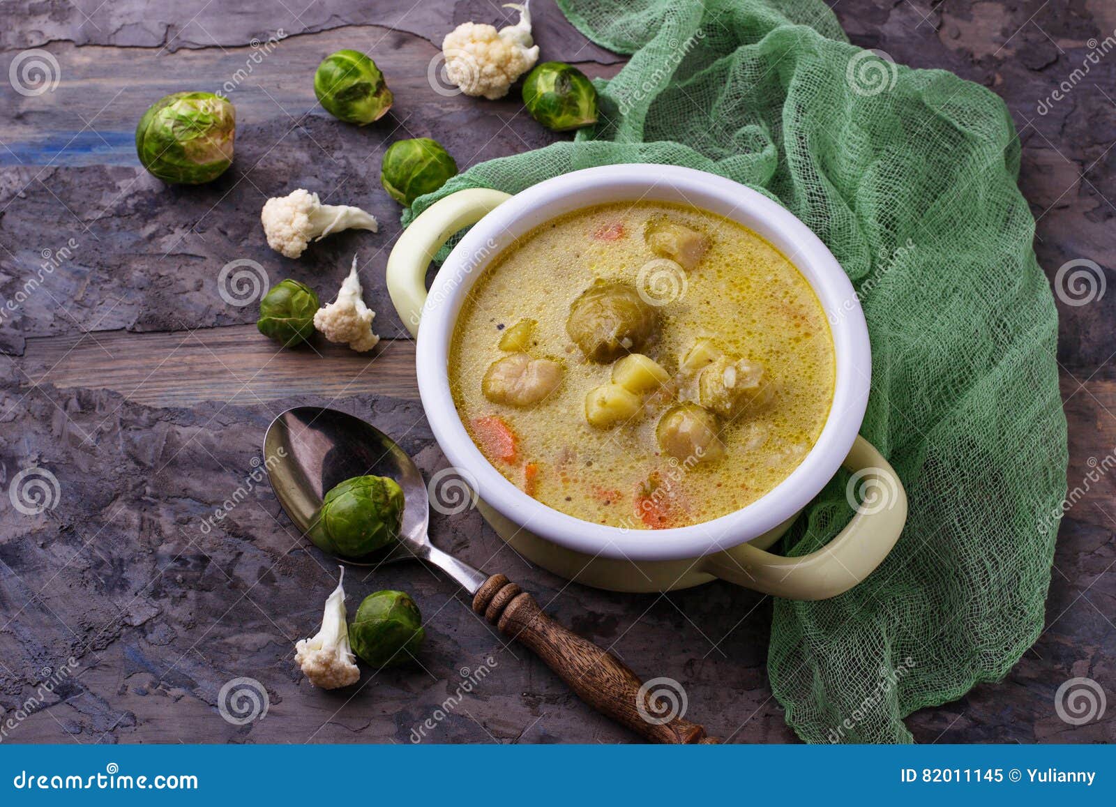 Vegetable Soup with Carrot, Cauliflower, Potato, Brussels Sprout Stock