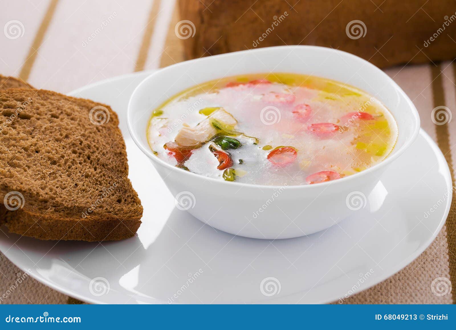 Vegetable Soup with Chicken Breast Stock Image Image of dietary