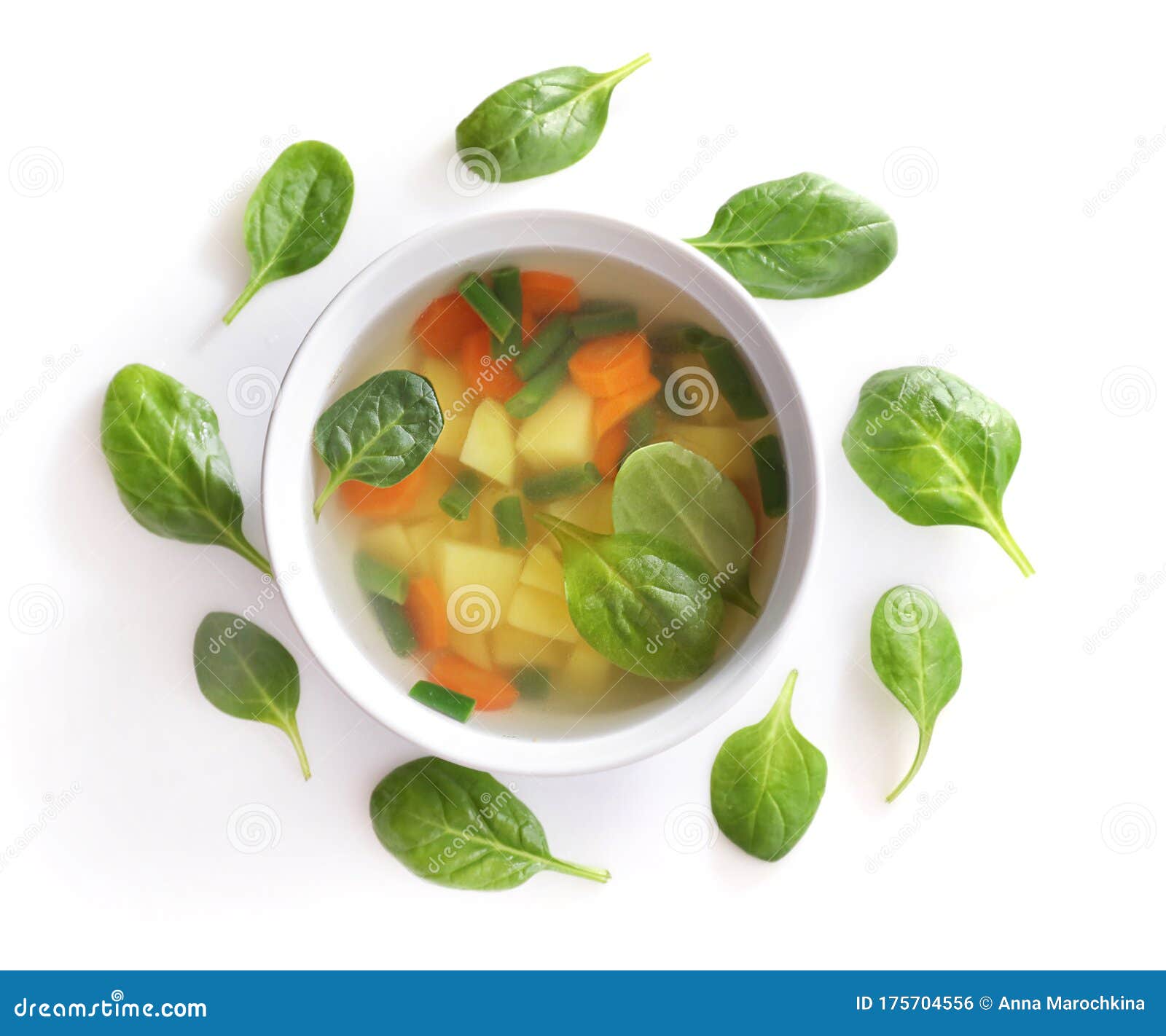 Hot Vegetable Soup with Spinach Stock Photo - Image of delicious, green