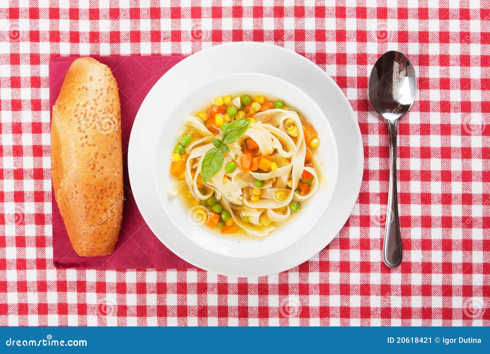 Vegetable Soup with Noodles Stock Image - Image of meal, horizontal