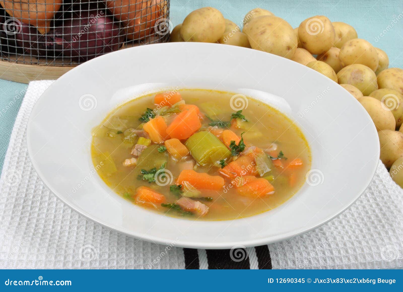Vegetable Soup and Potatoes Stock Image Image of ready, vegetable