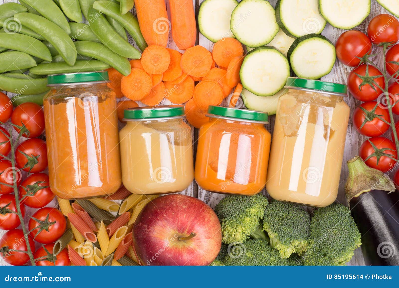 Vegetable soups for a baby stock photo. Image of wooden 85195614