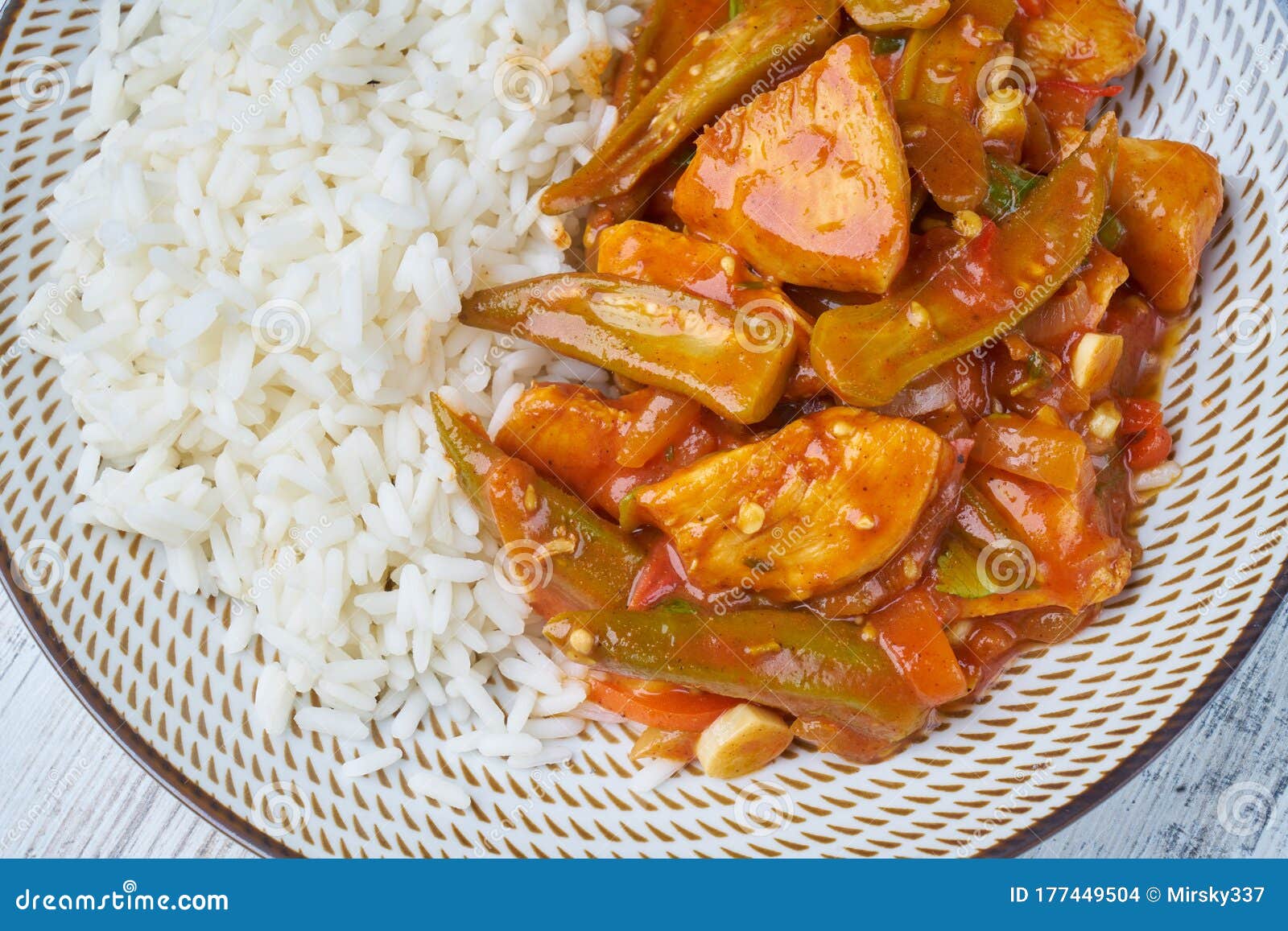 Vegetable stew with rice stock photo. Image of chicken 177449504