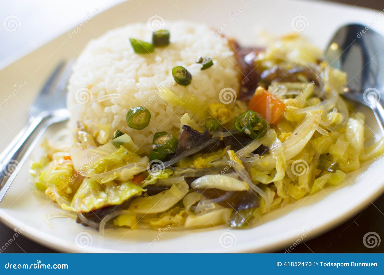 Vegetable Stir-Fry Rice stock photo. Image of home, spices - 41852470