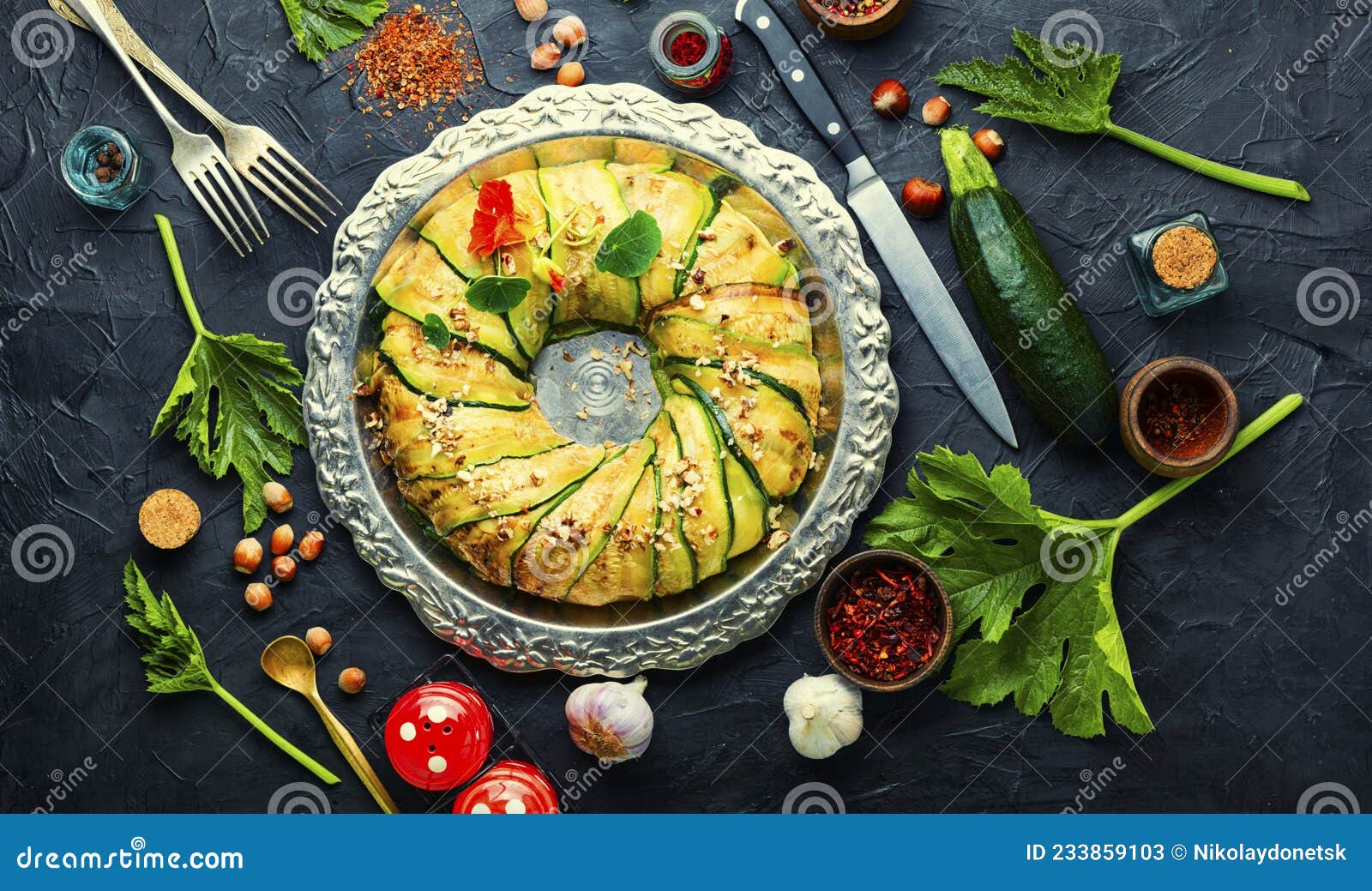 Vegetable Terrine of Zucchini Stock Image - Image of loaf, food: 233859103