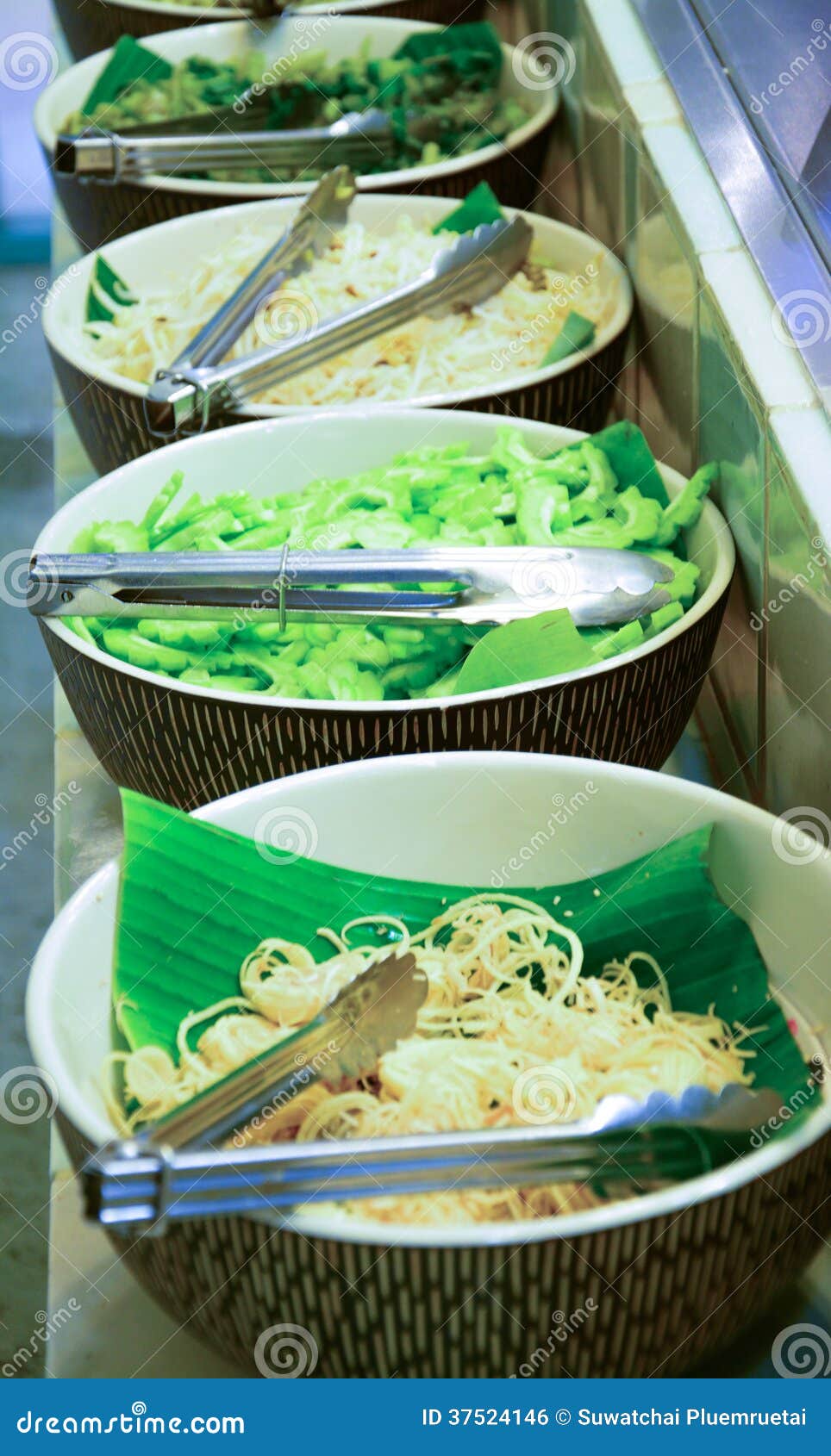 Vegetable for Thai Vermicelli Eaten with Curry Stock Photo Image of