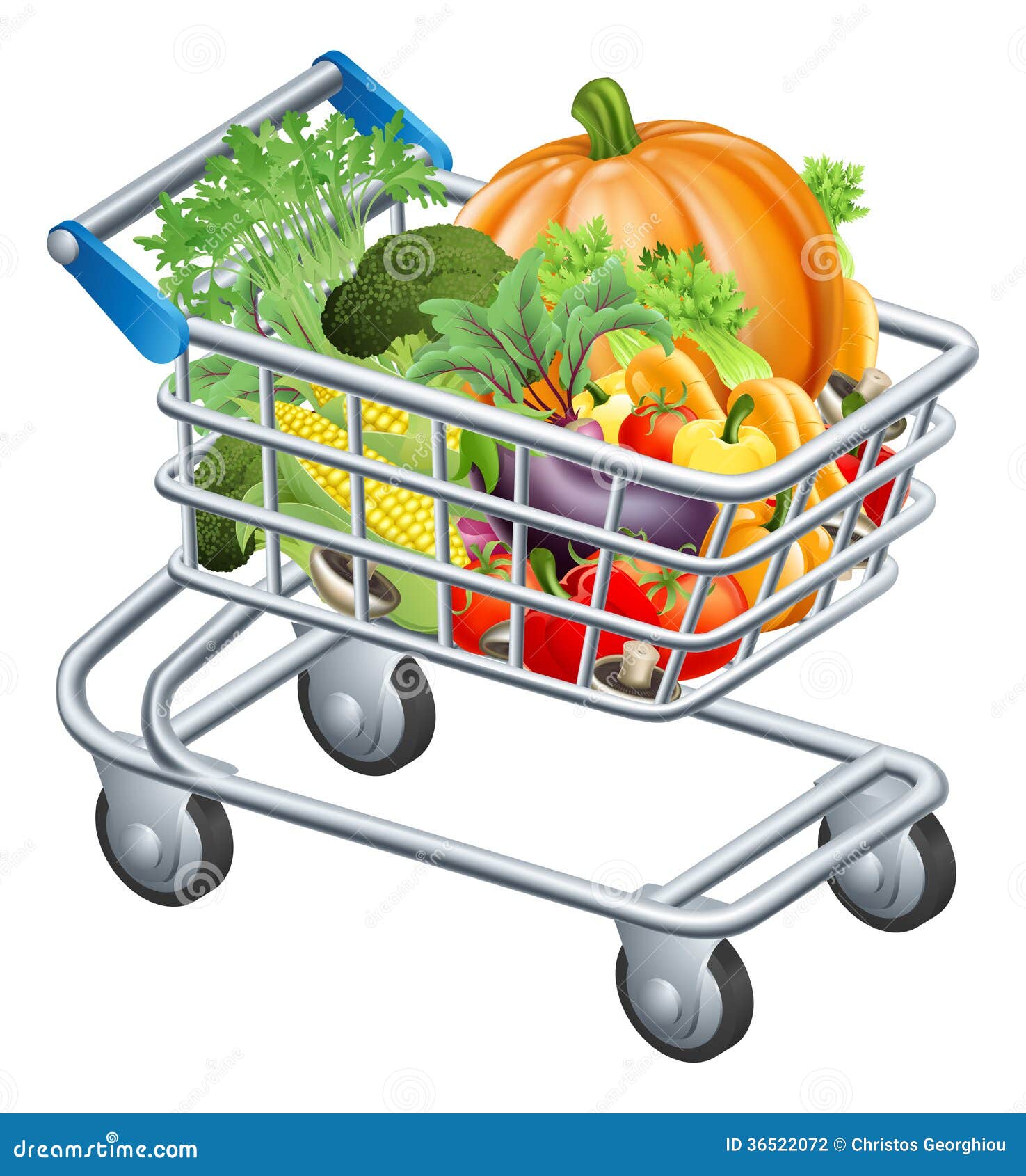 Vegetable trolley stock vector. Illustration of market - 36522072