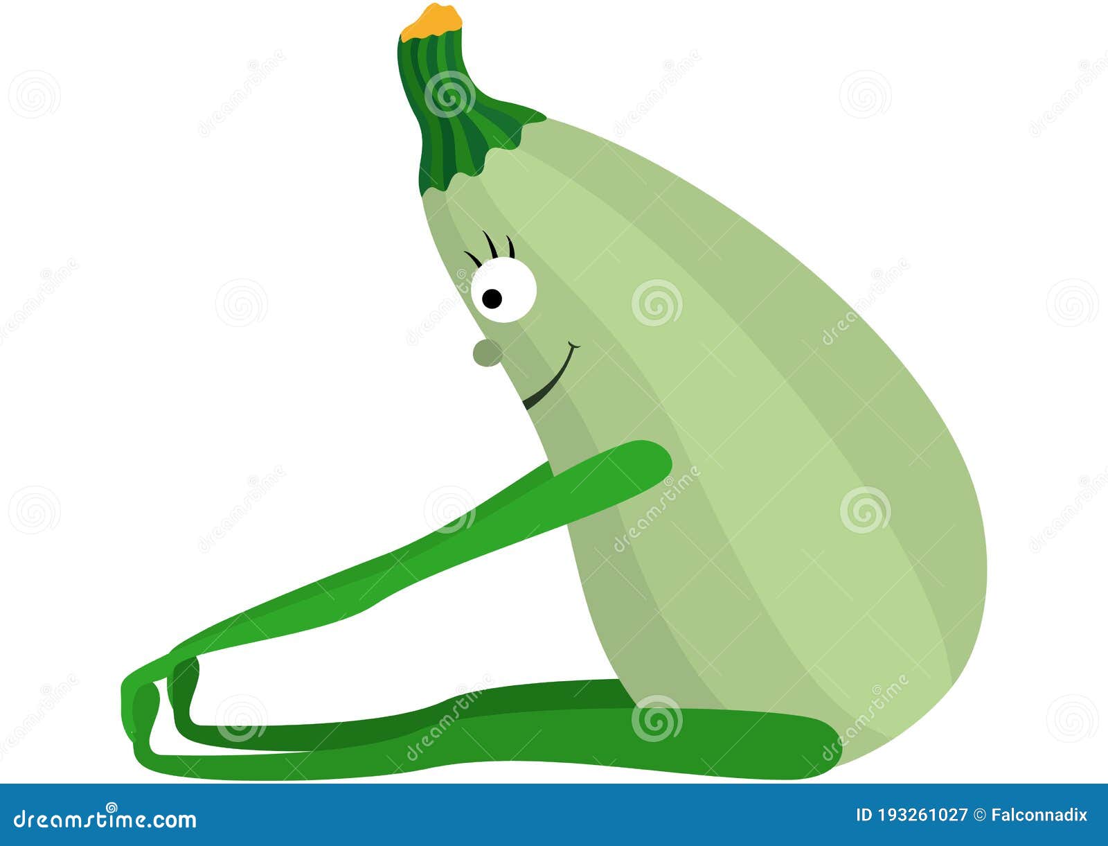 Vegetable yoga zucchini stock vector. Illustration of fitness 193261027