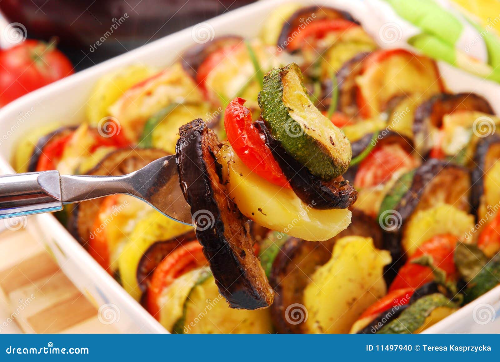Vegetables Baked with Cheese Stock Photo Image of serve, mozzarella