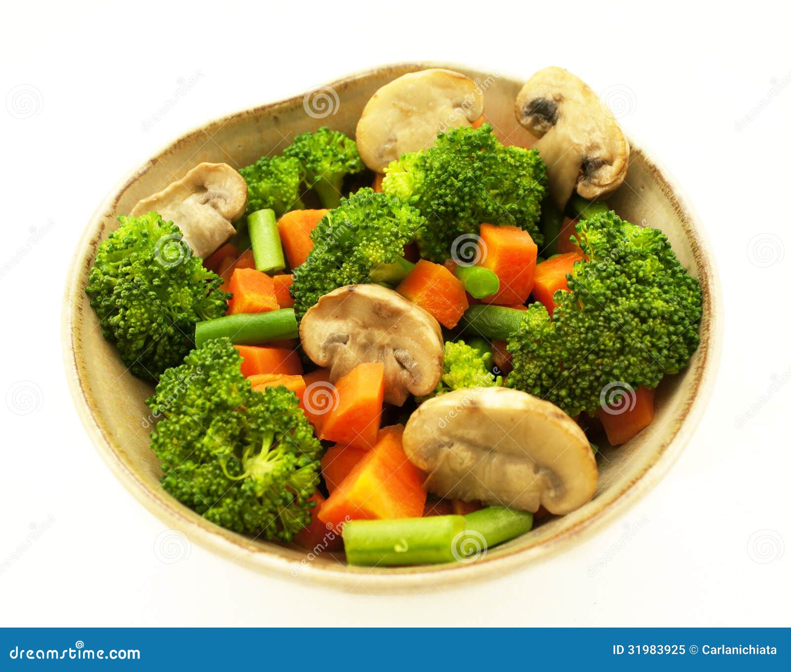 Vegetables bowl. stock image. Image of bowl, carrot, mushrooms 31983925