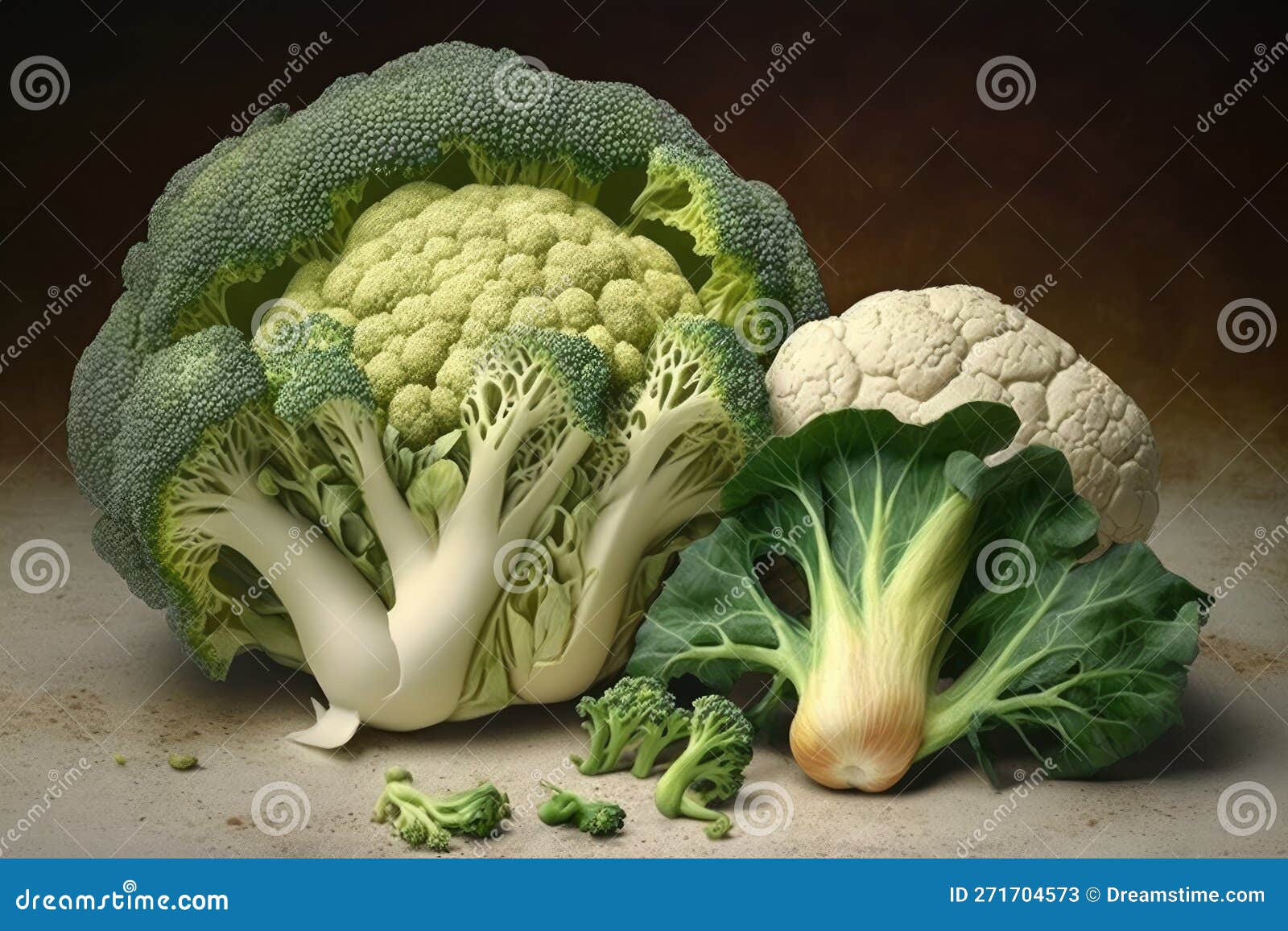 Vegetables & X28;broccoli and Cauliflower& X29; Eaten Uncooked Stock