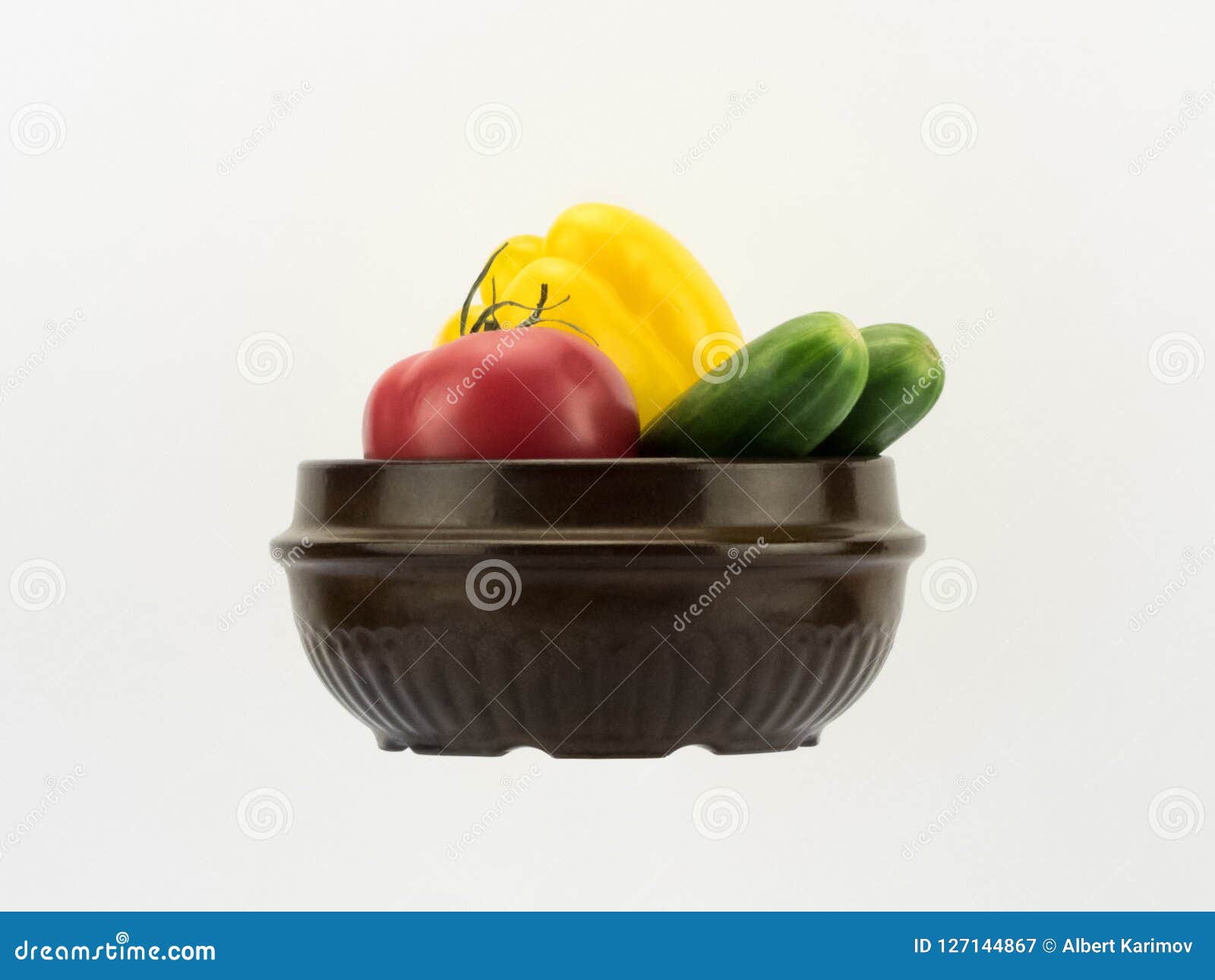 Vegetables in a Ceramic Bowl Stock Image Image of eating, horizontal