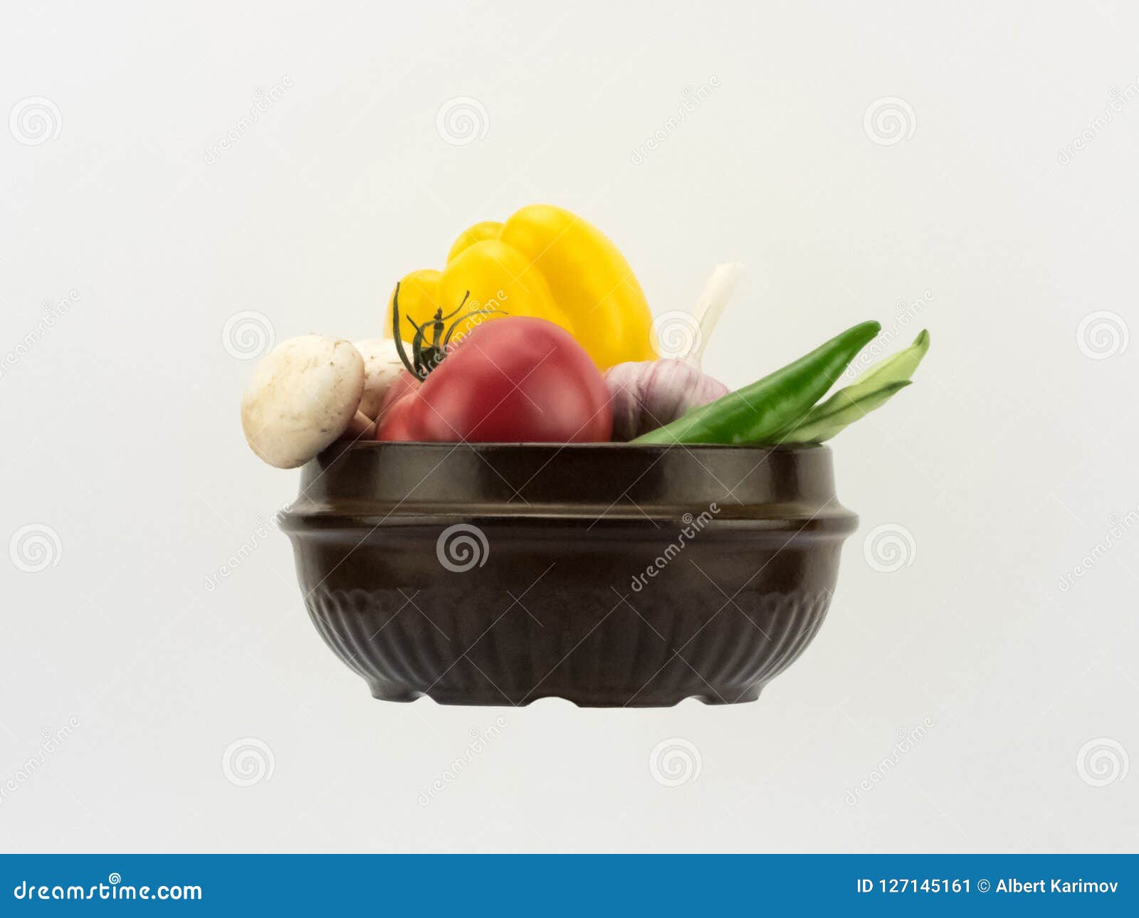 Vegetables in a Ceramic Bowl Stock Image Image of bell, cooking