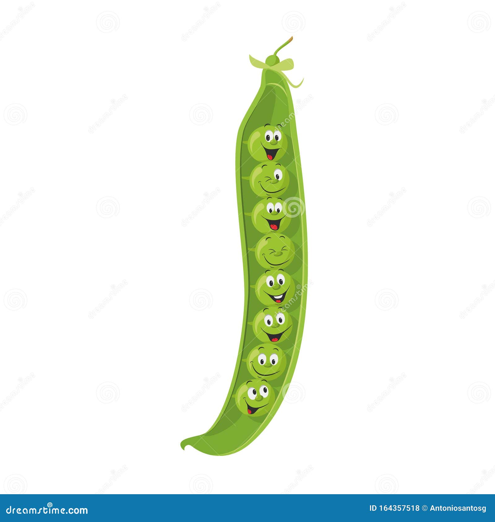 Vector Illustration of a Funny and Smiling Green Peas in Cartoon Style  Stock Vector - Illustration of peas, healthy: 164357518