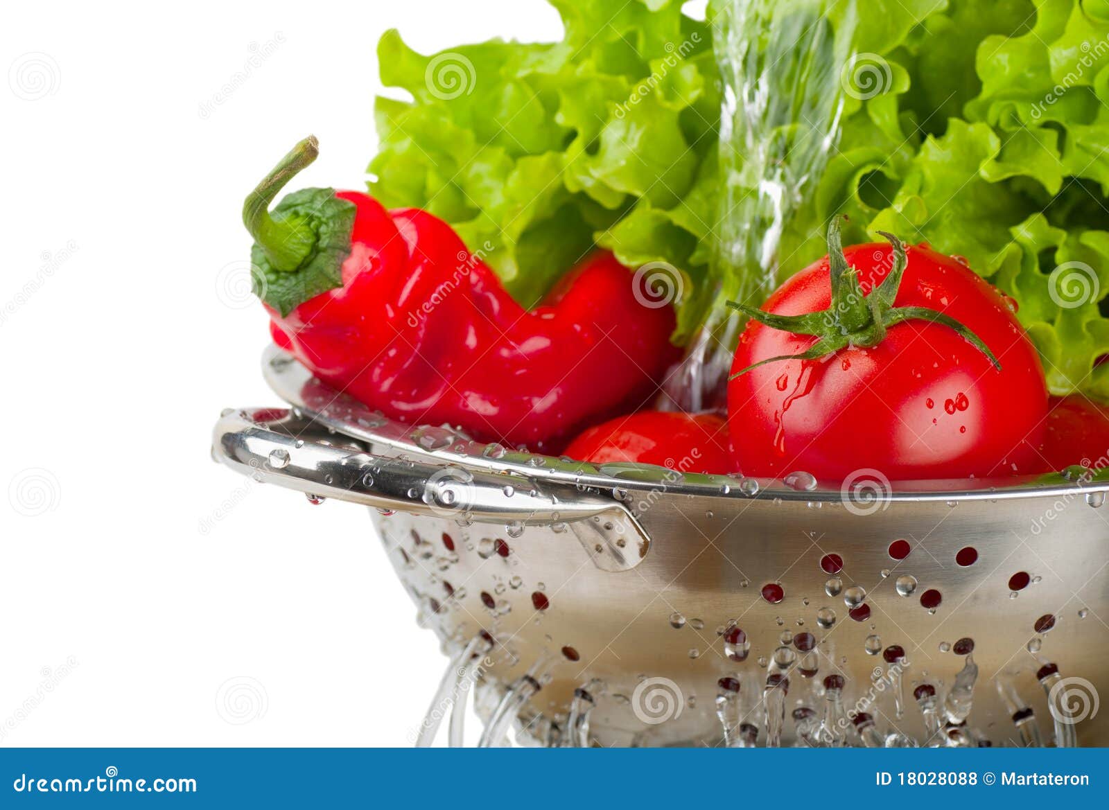 Vegetables in a colander stock photo. Image of background 18028088