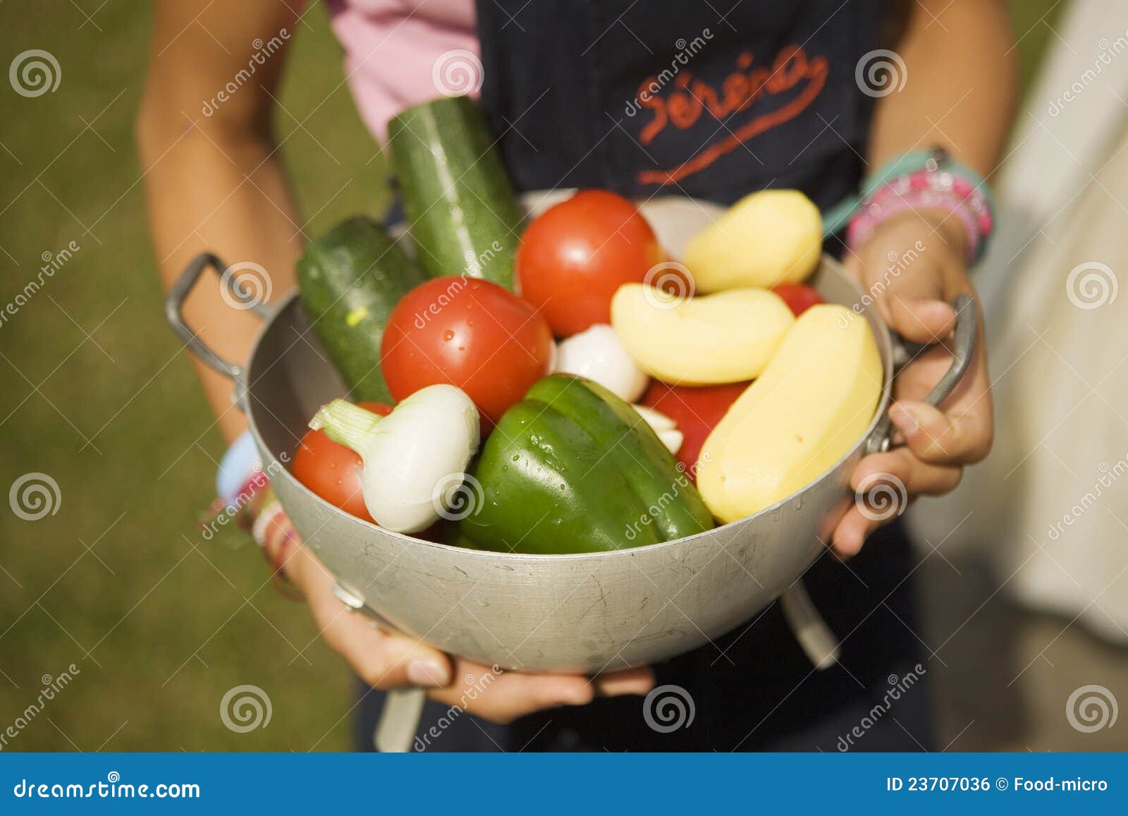 Vegetables in a colander stock photo. Image of pepper 23707036