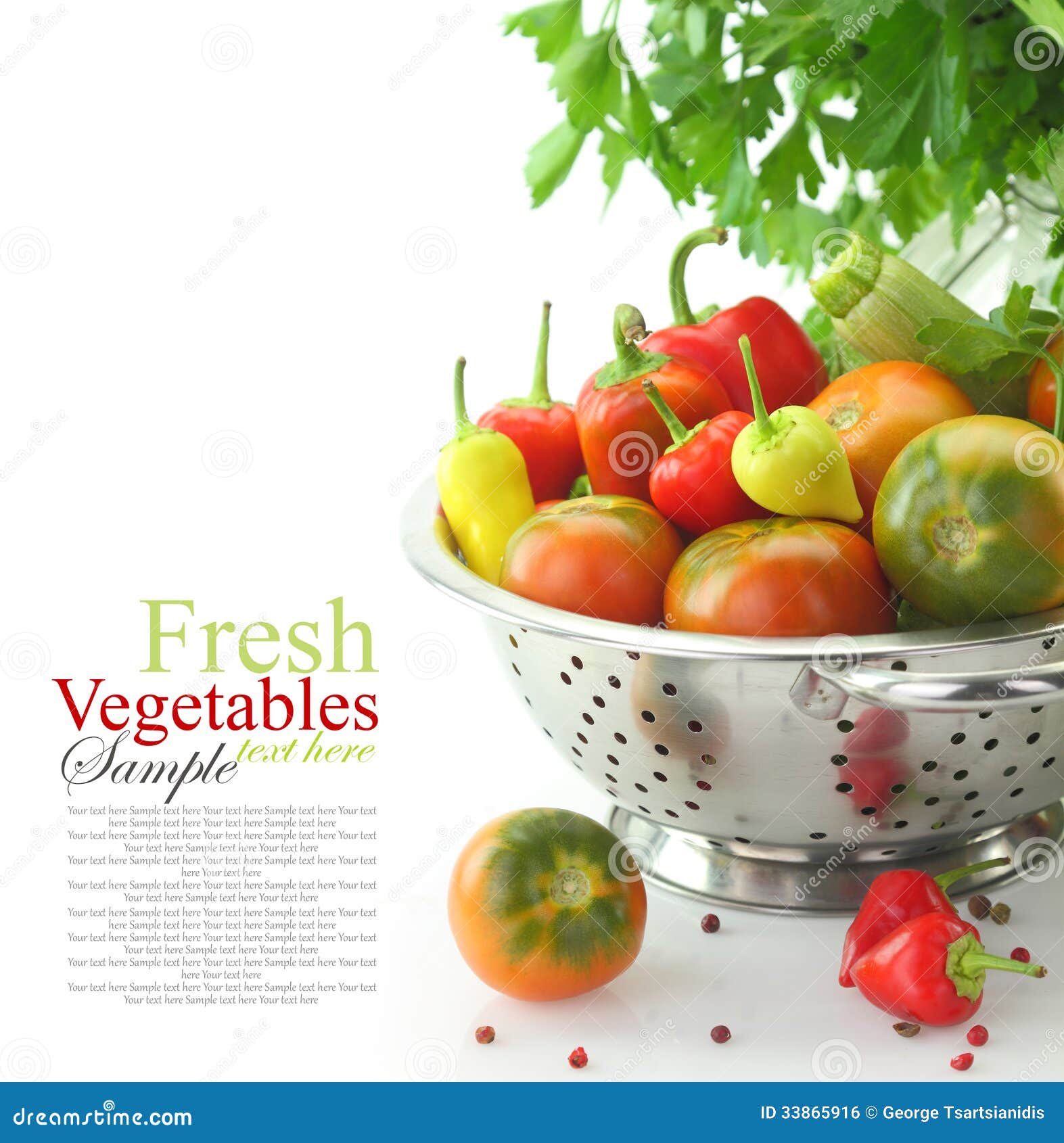 Vegetables in colander stock photo. Image of healthy 33865916