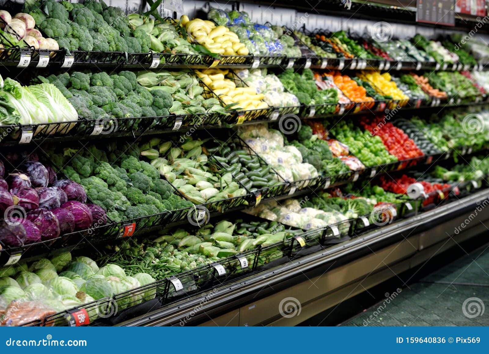 Grocery Store Produce Aisle Stock Photo by Mint_Images