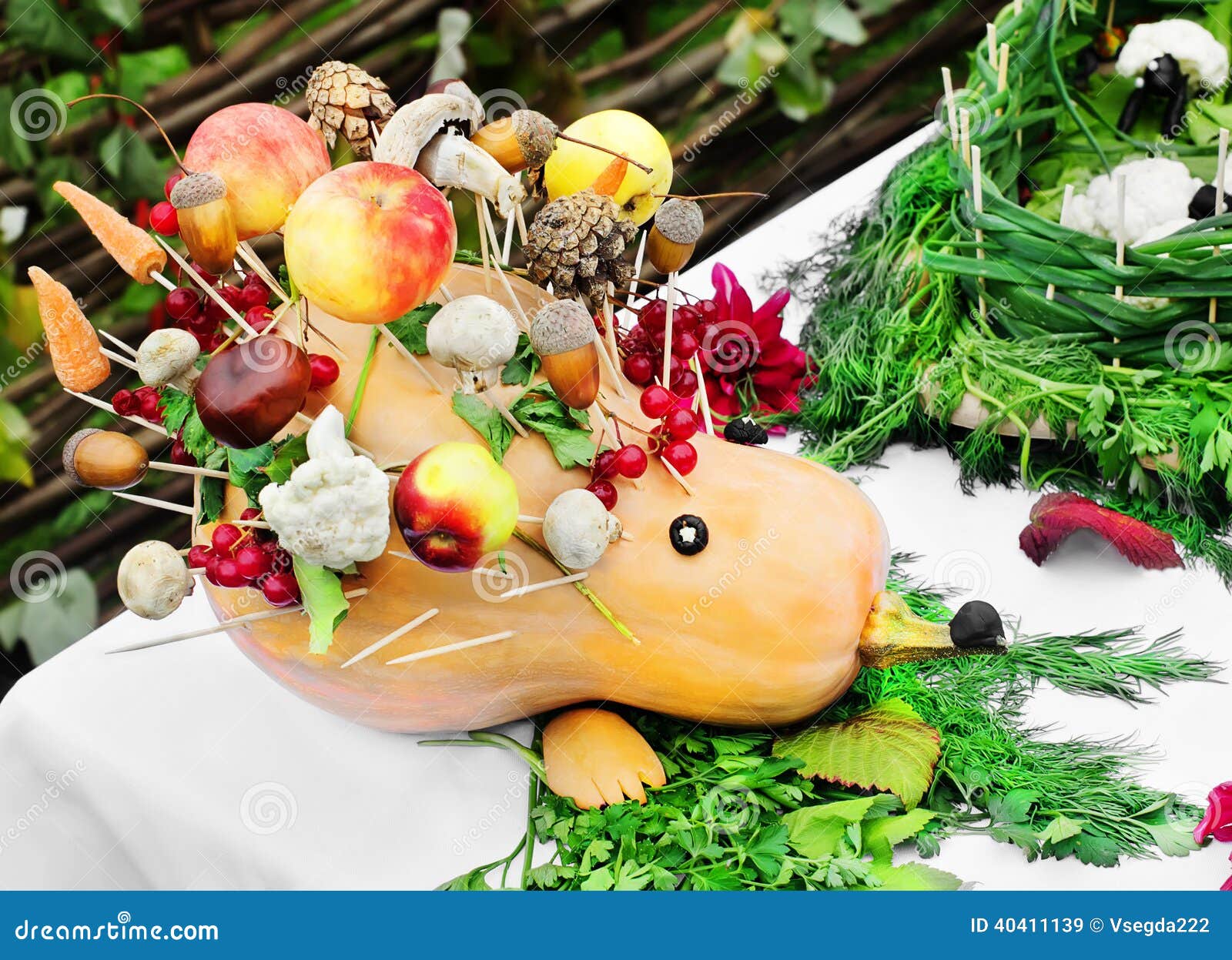 Vegetables And Fruits As A Hedgehog. Stock Image Image of snack, market 40411139