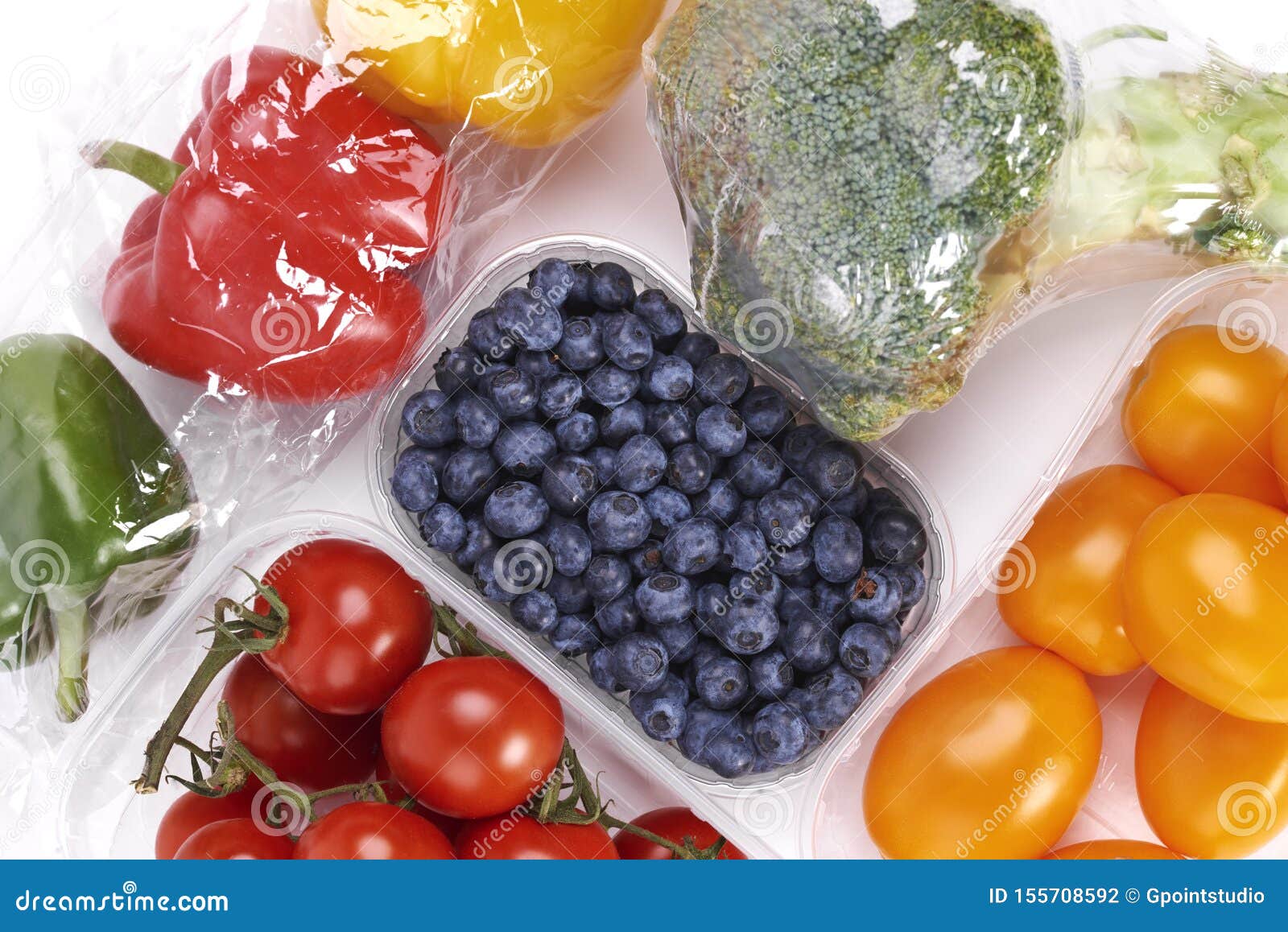Vegetables and Fruits in Plastic Containers Stock Photo Image of food, pollution 155708592