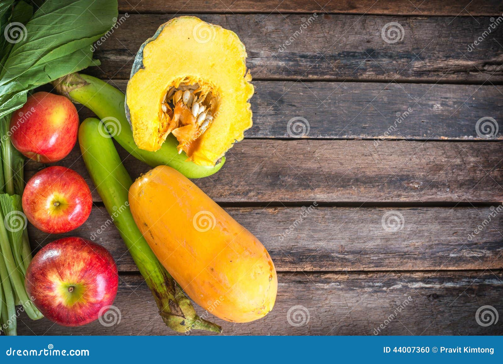 vegetables and fruits on wooden table