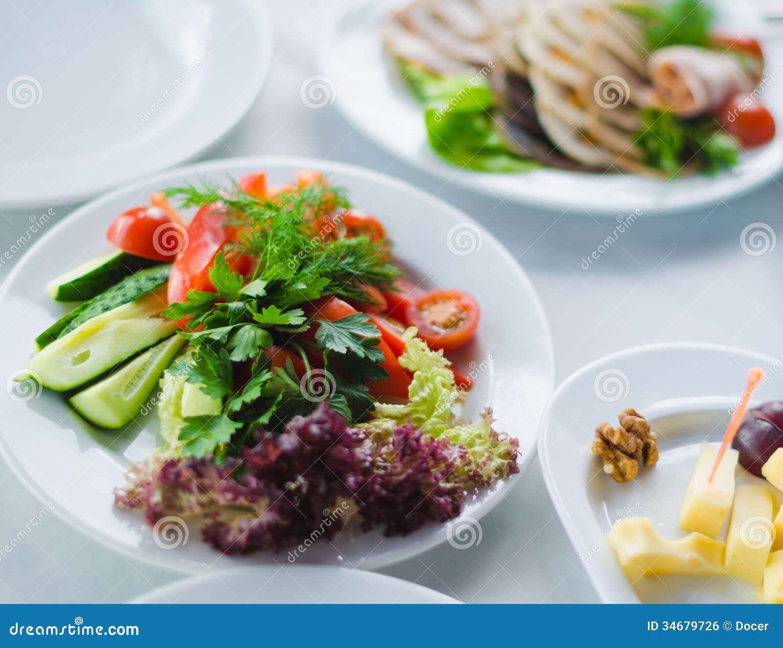 Vegetables Healthy Food On A White Plate Royalty Free 