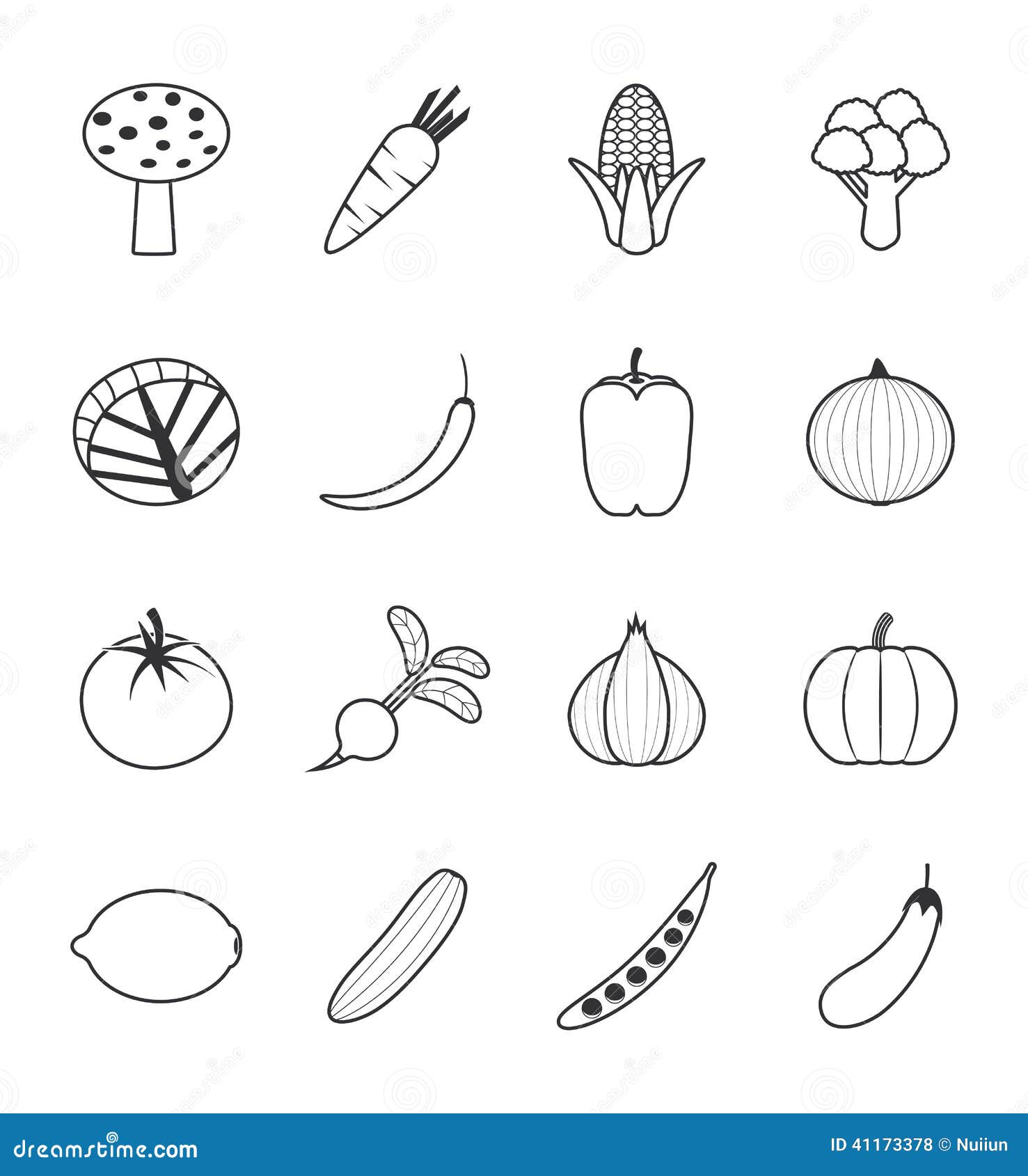 Vegetables icons set stock vector. Illustration of maize - 41173378