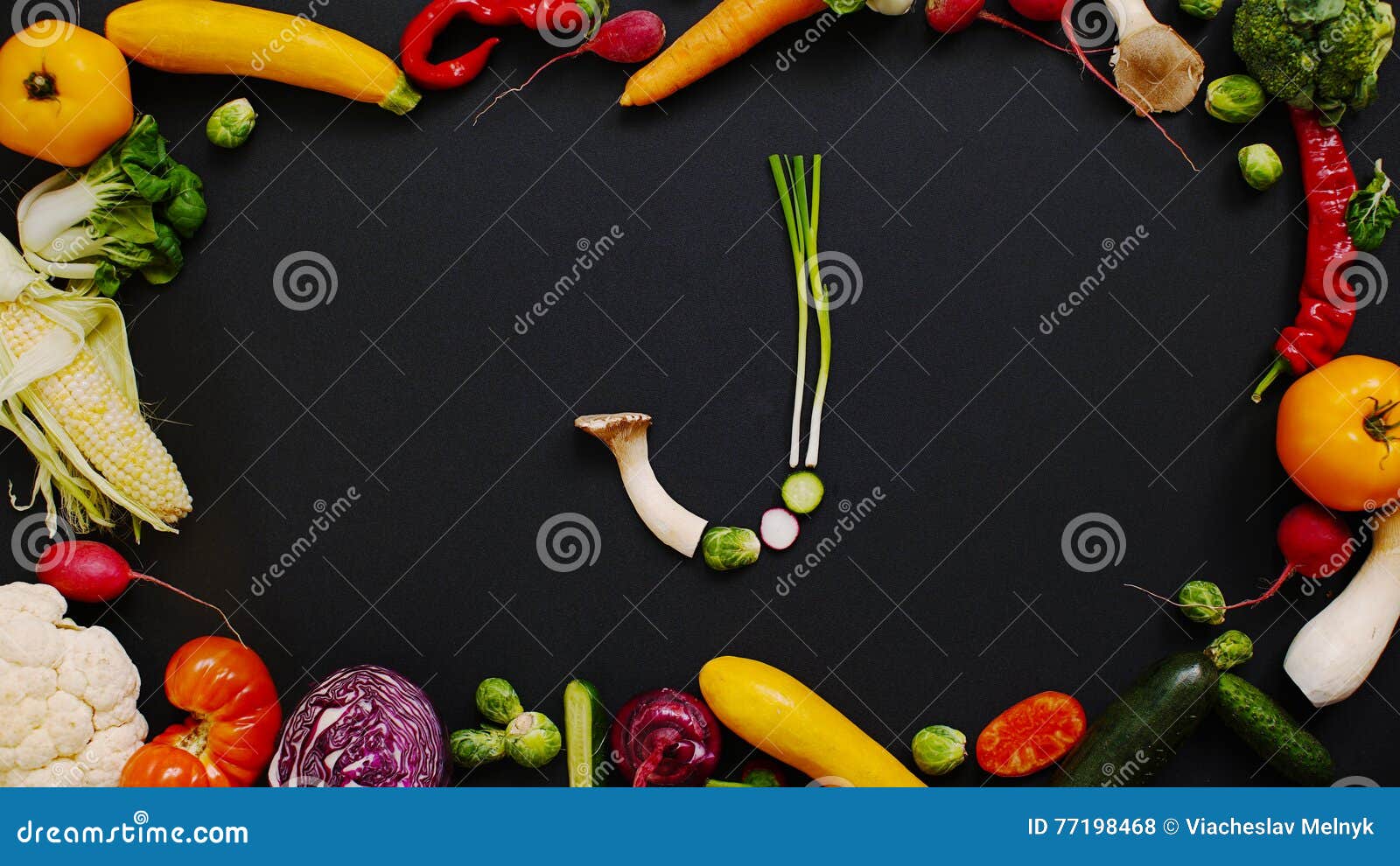 Vegetables made letter J stock illustration. Illustration of healthy