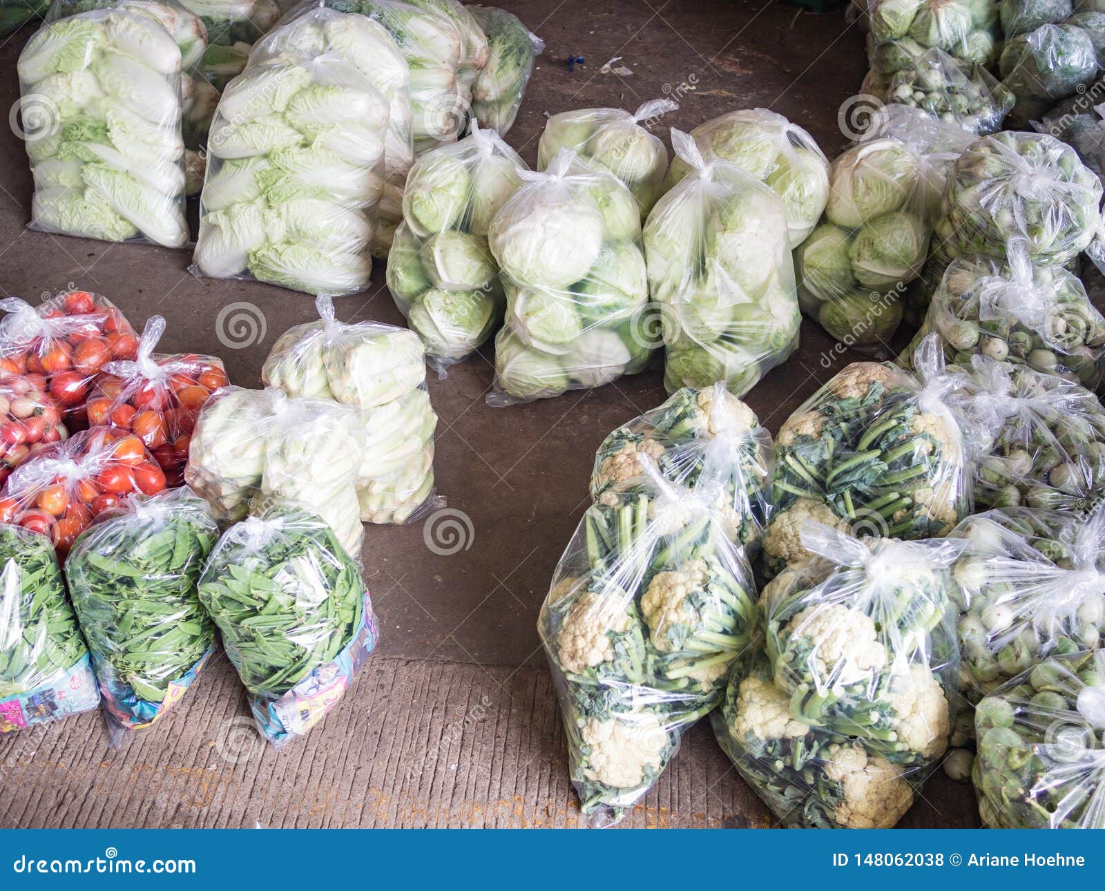 Vegetables Packed in Plastic Bags Stock Photo Image of assortment, harvest 148062038