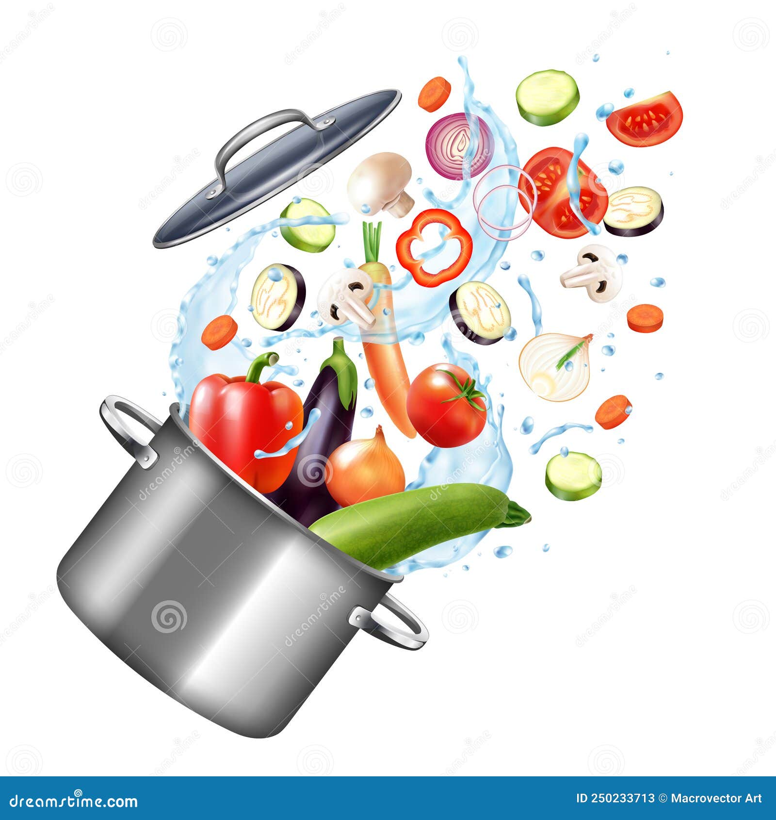 Vegetables Pot Realistic Composition Stock Vector - Illustration of ...