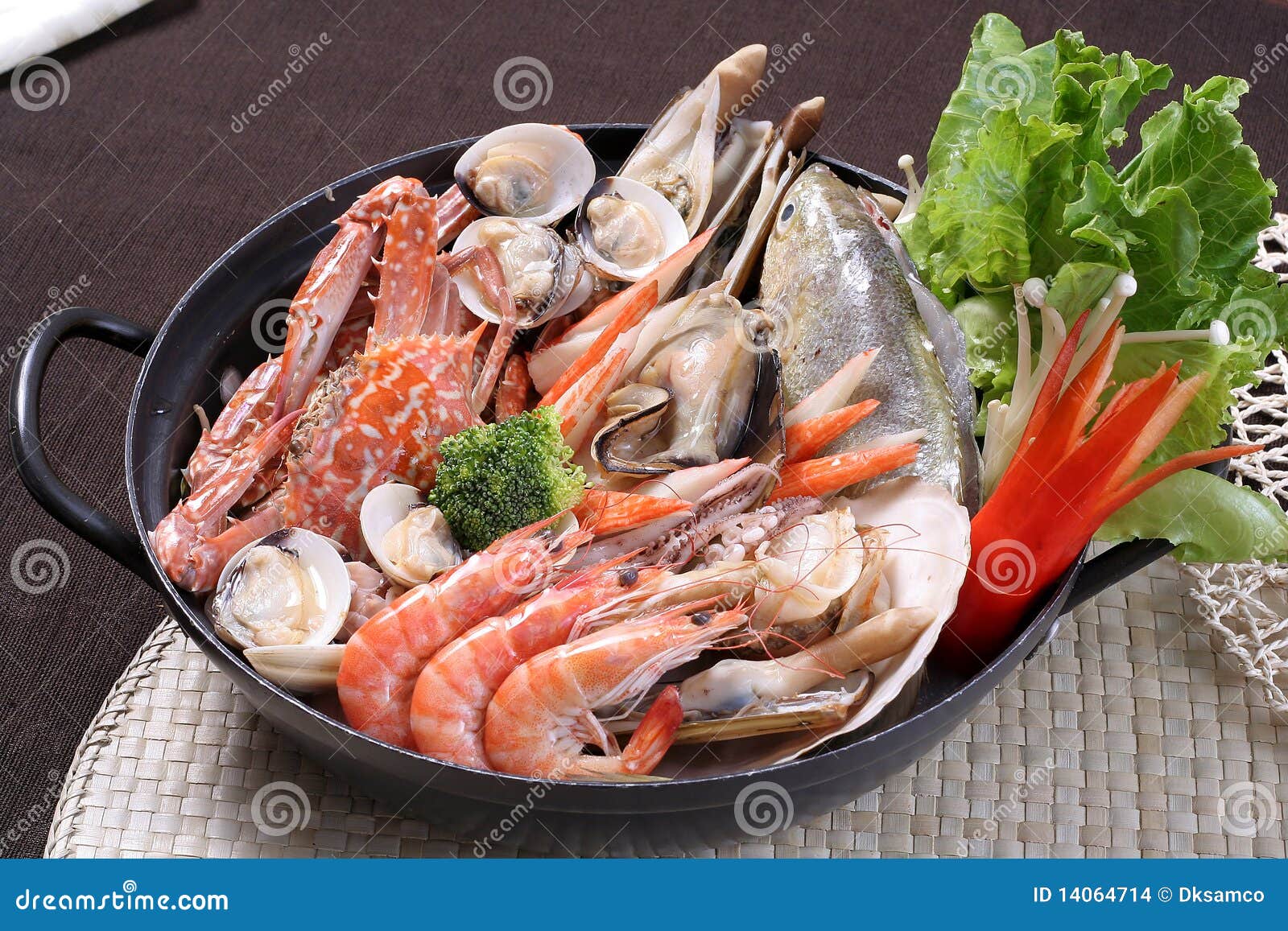 Vegetables Seafood Chaffy Dish Stock Photo 14064714