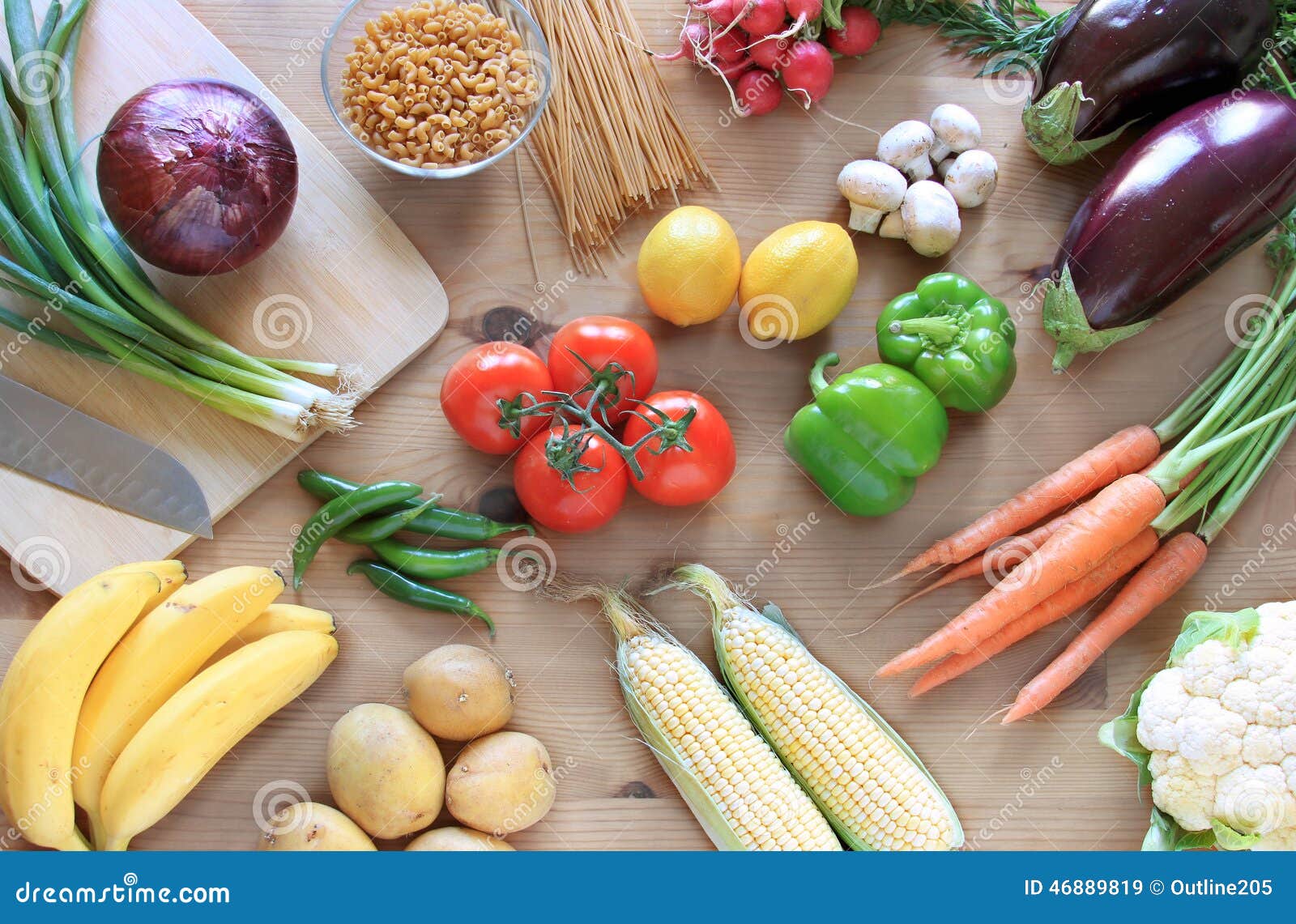 Vegetables on a Table Top View Stock Image - Image of bell, fruits ...