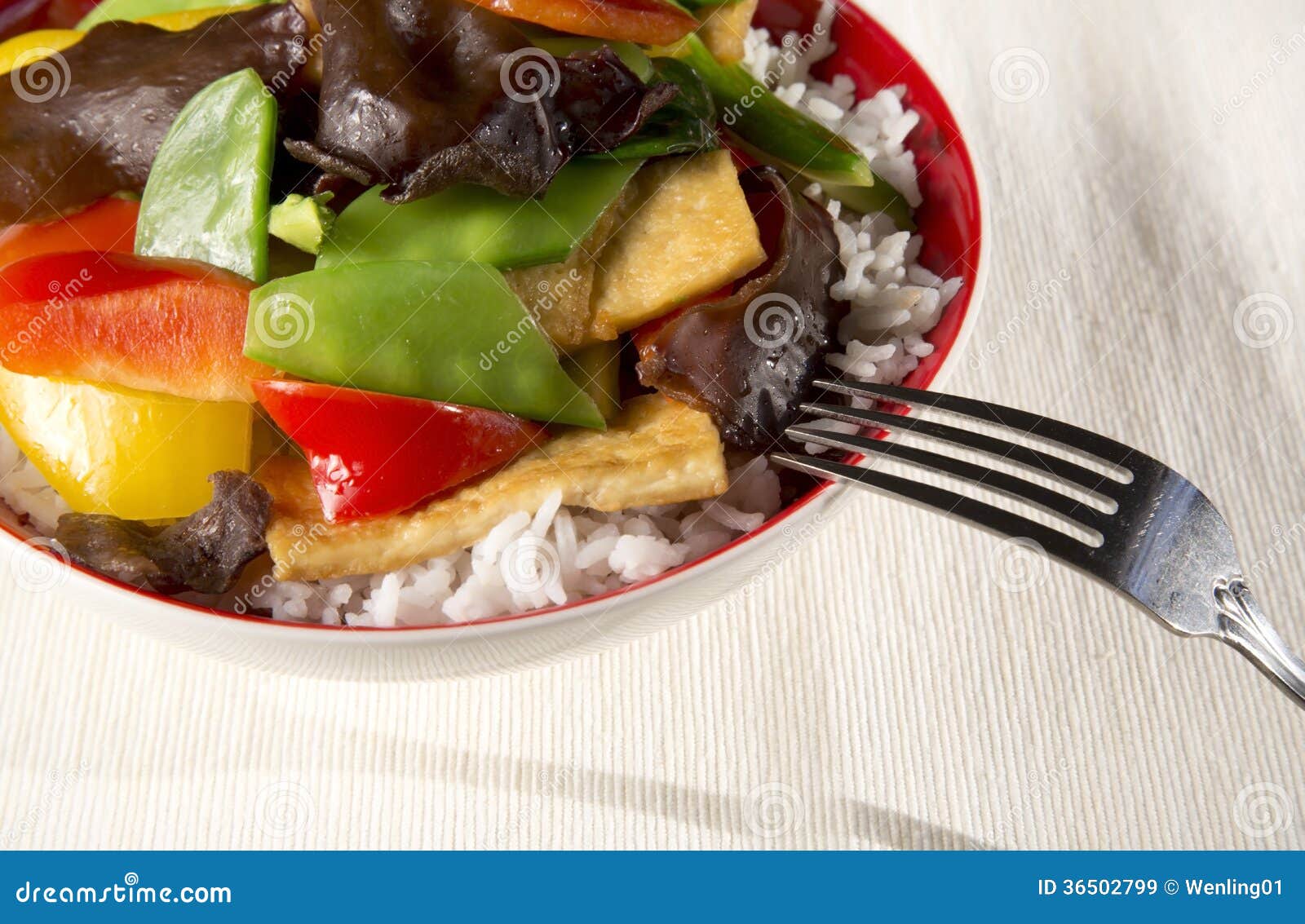 Vegetables and white rice stock image. Image of delicious 36502799