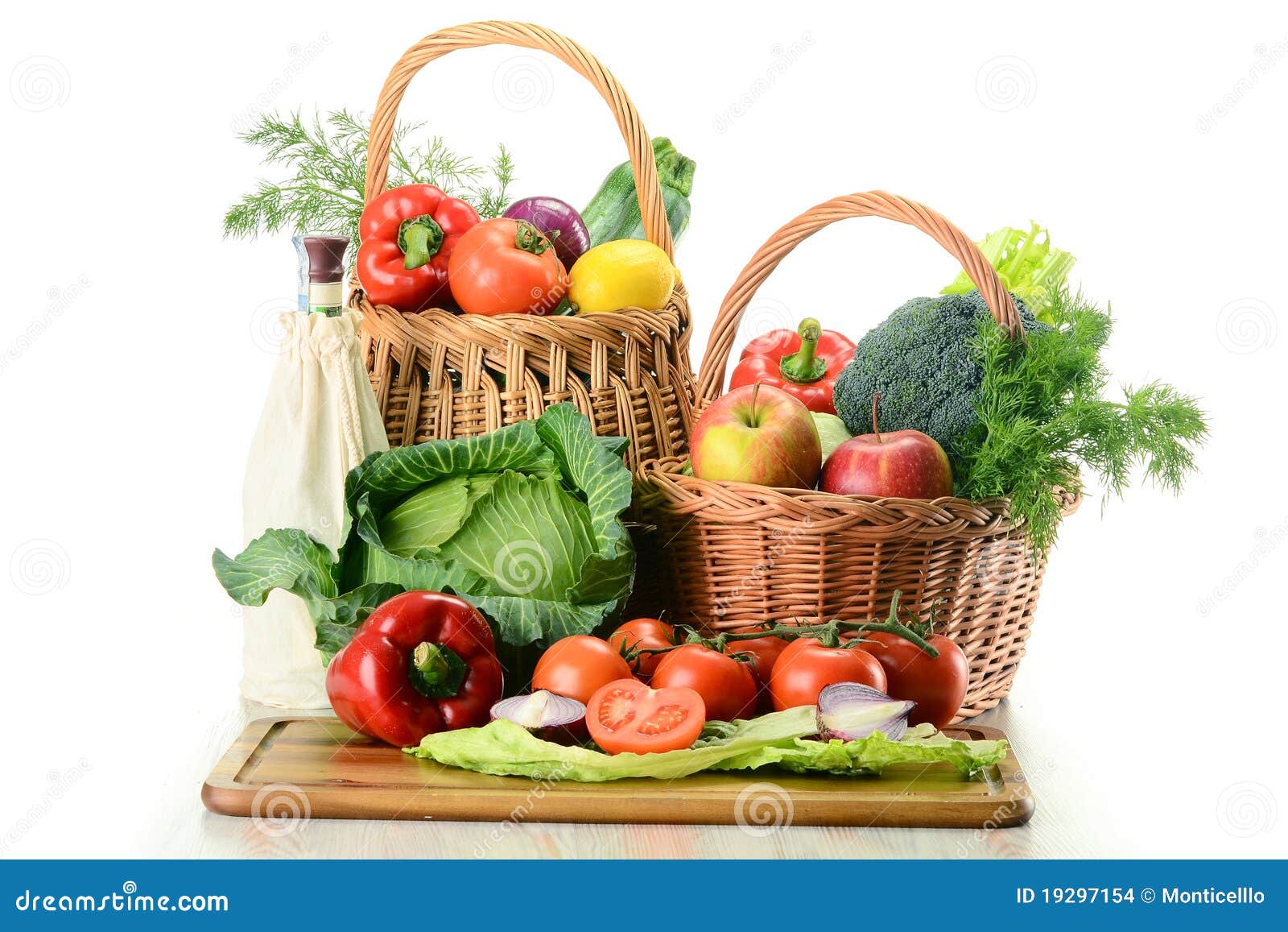 Vegetables in Wicker Baskets Stock Photo Image of agriculture, apple