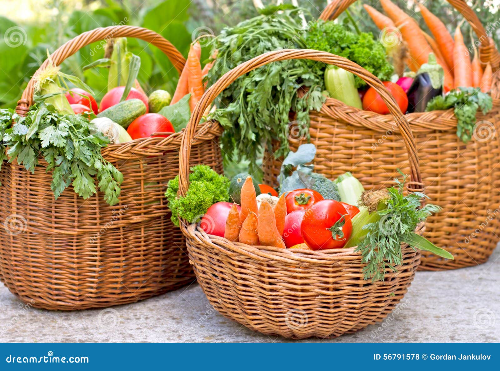 Vegetables in Wicker Baskets Stock Photo Image of kale, gastronomy