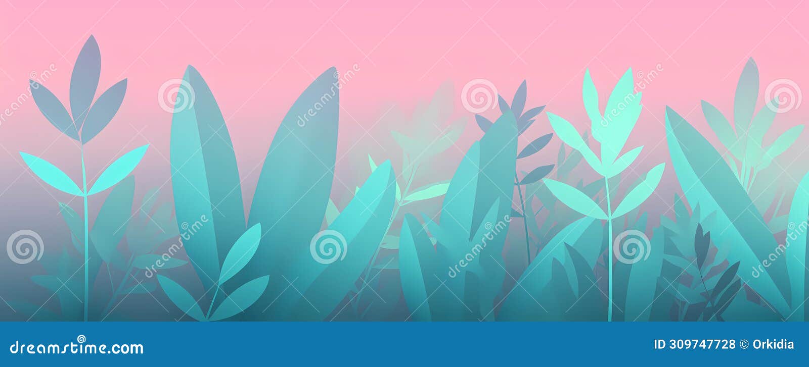 vegetal banner in pastel colors - nature  theme