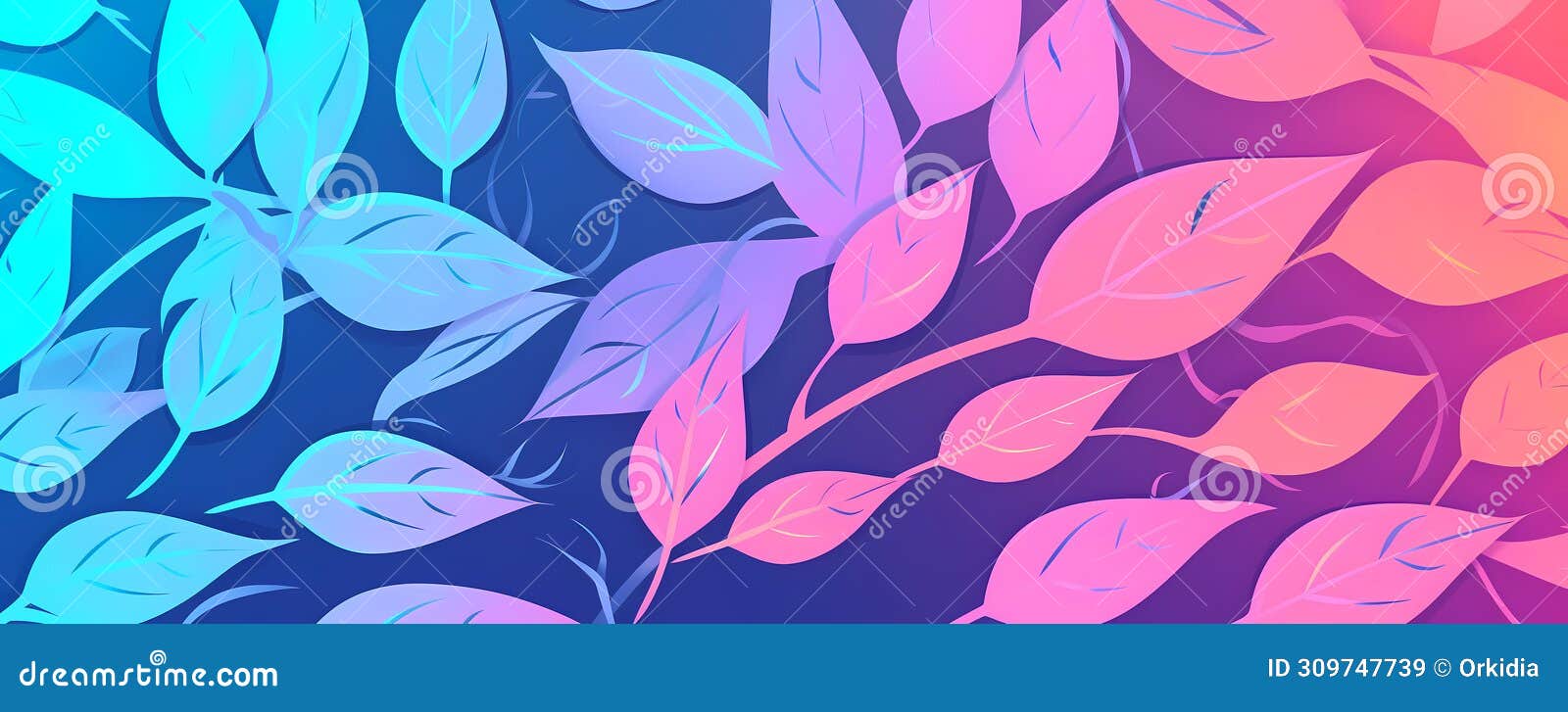 vegetal banner in pastel colors - nature  theme