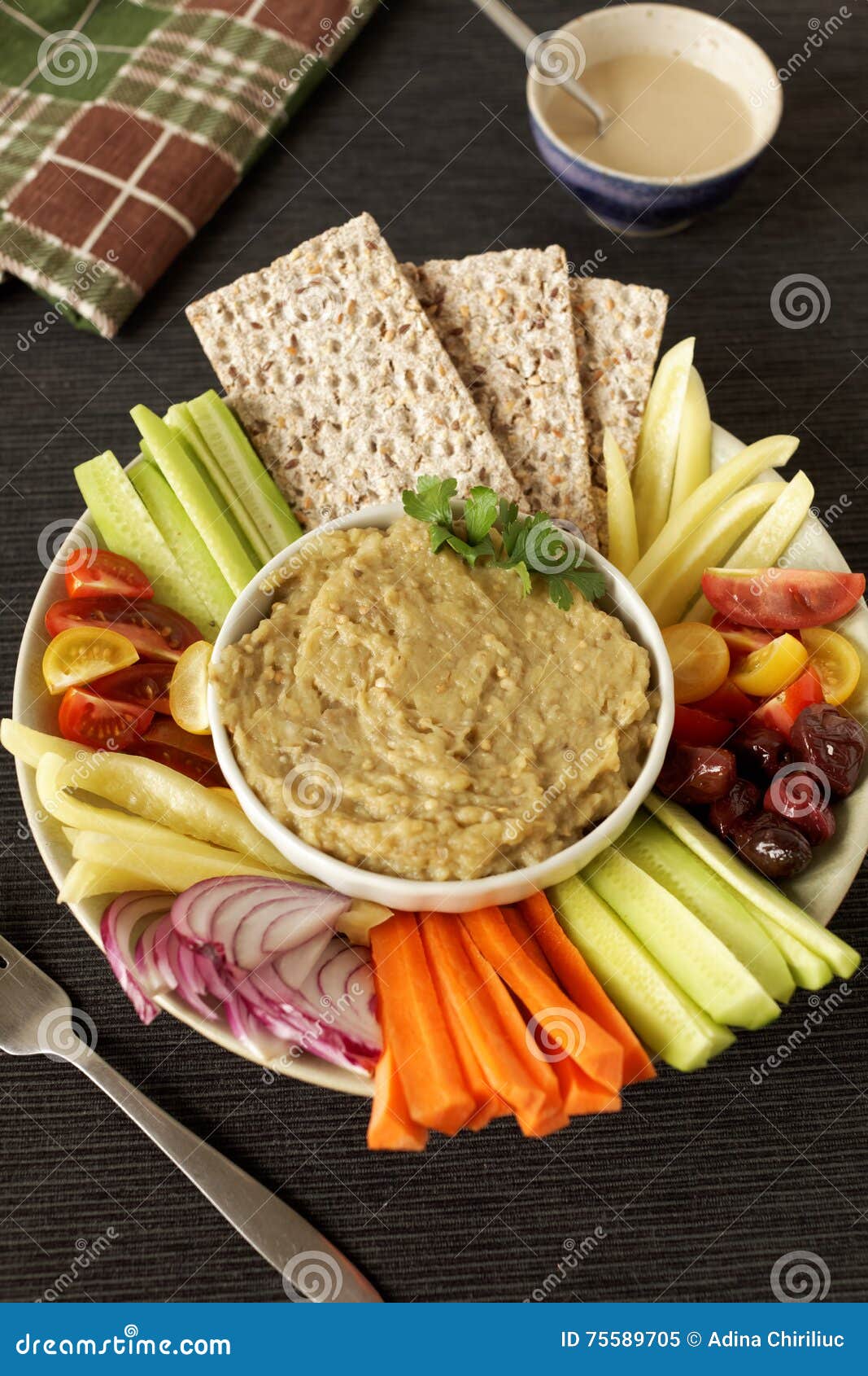 Vegetarian appetizer stock image. Image of dish, grilled - 75589705