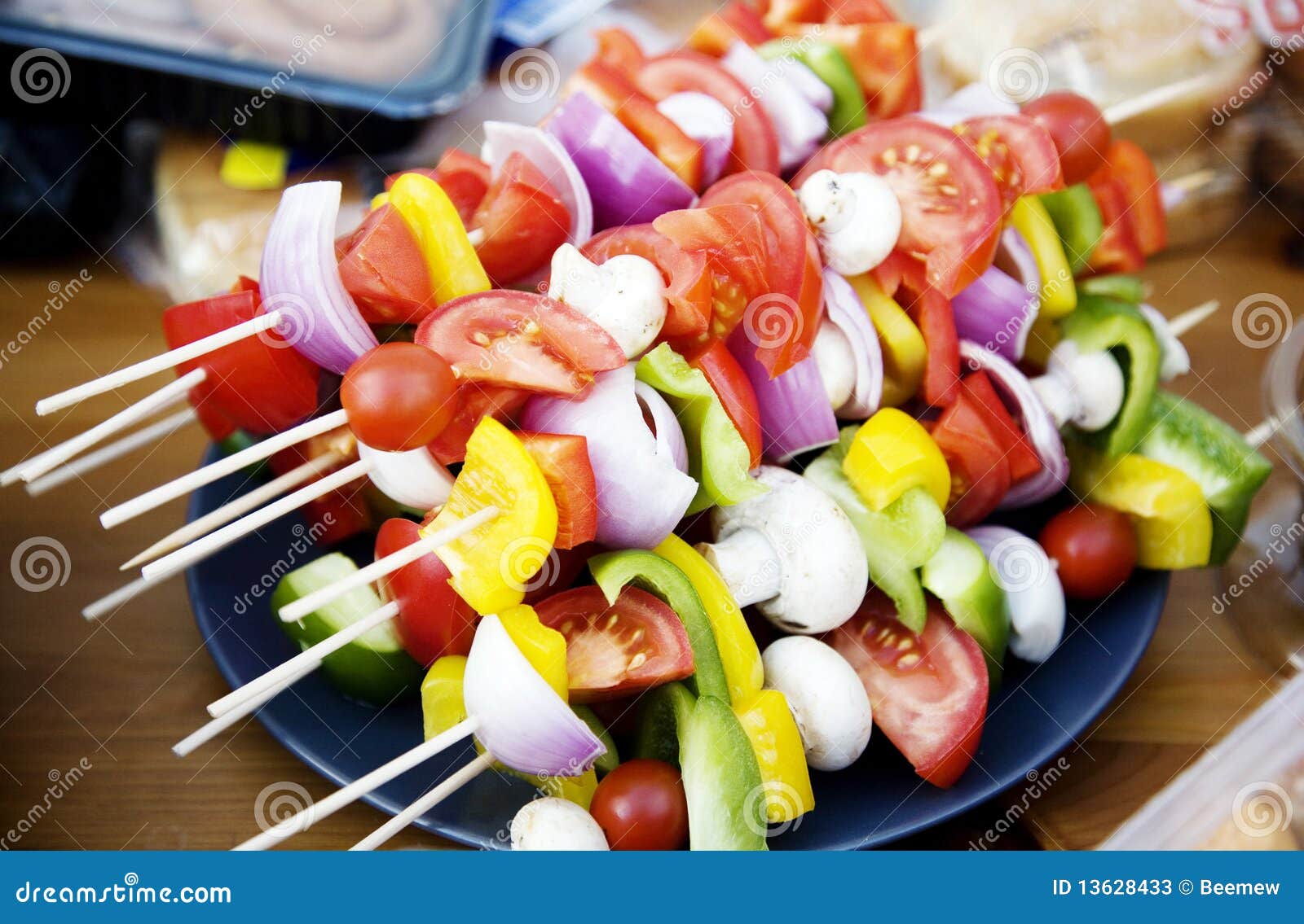 Vegetarian BBQ skewers stock image. Image of cooking 13628433