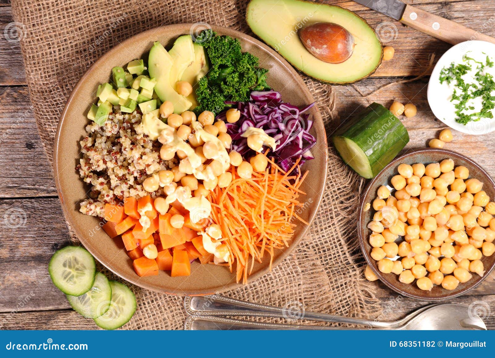 Vegetarian bowl salad stock photo. Image of composition 68351182