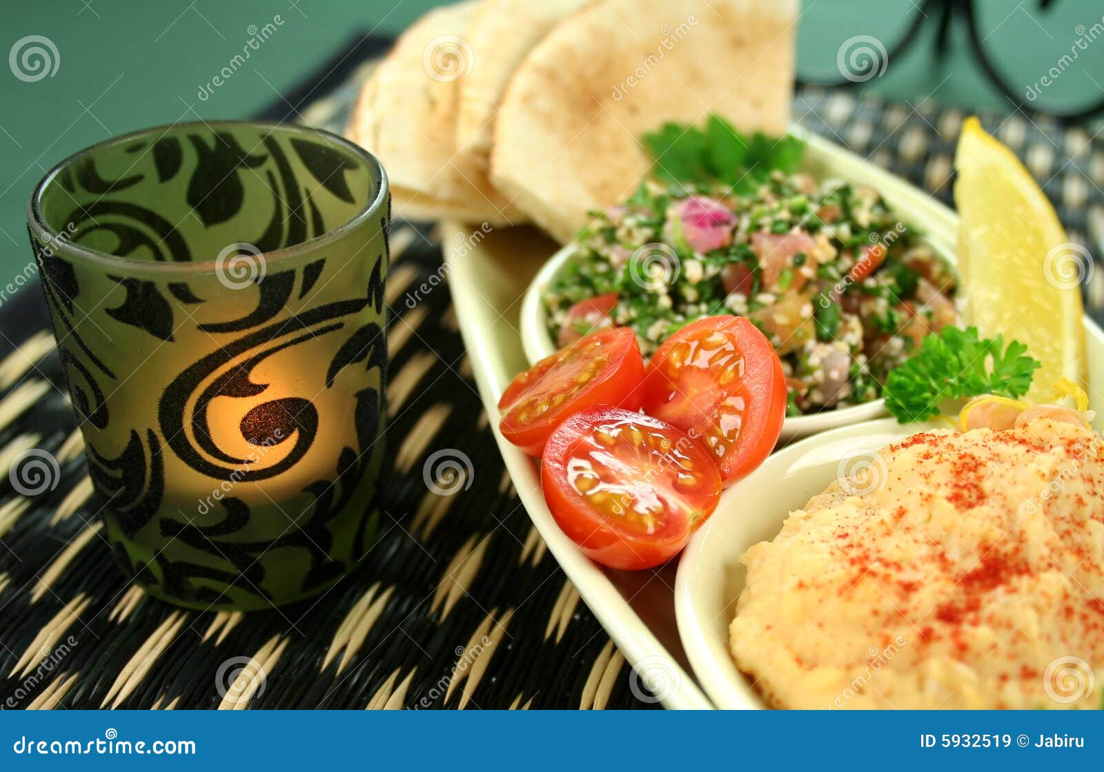 Vegetarian Delights with Candle Stock Image Image of bread, dining