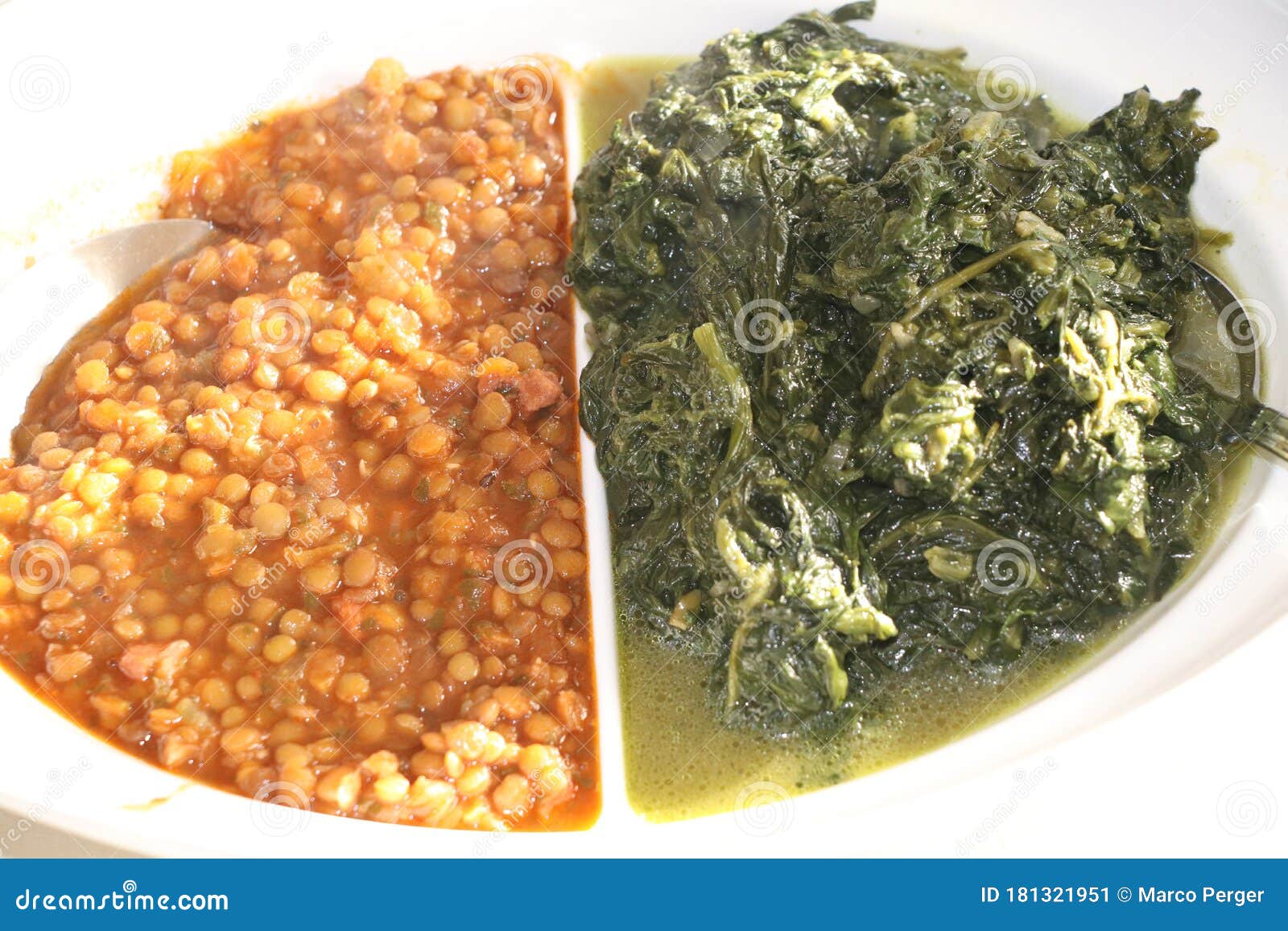 Lentils and spinach stock image. Image of continental 181321951