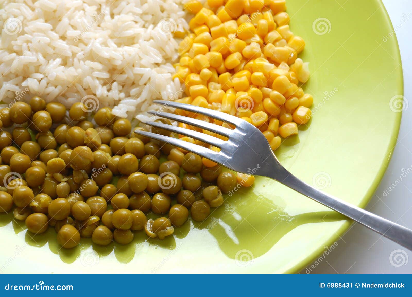 Vegetarian Food Rice, Green Peas and Corn Stock Image Image of