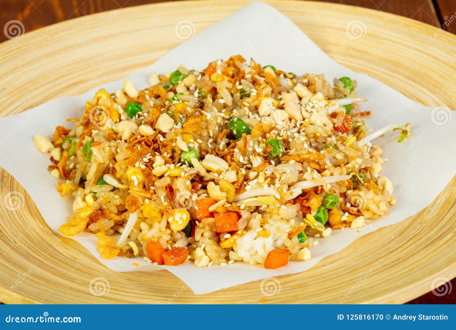 Vegetarian fried rice stock photo. Image of chinese - 125816170