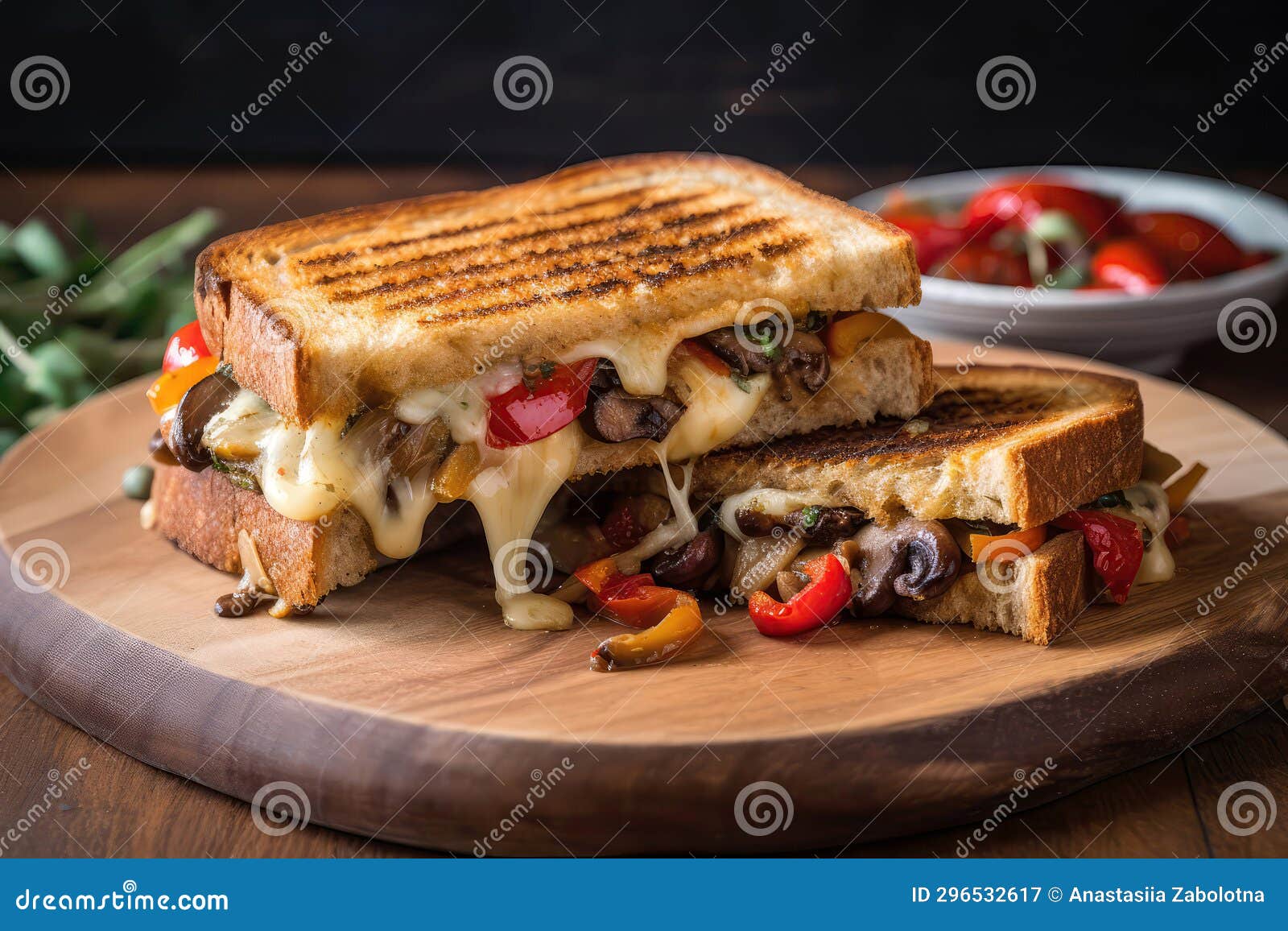 Vegetarian Grilled Cheese Loaded with Roasted Vegetables and Cheese