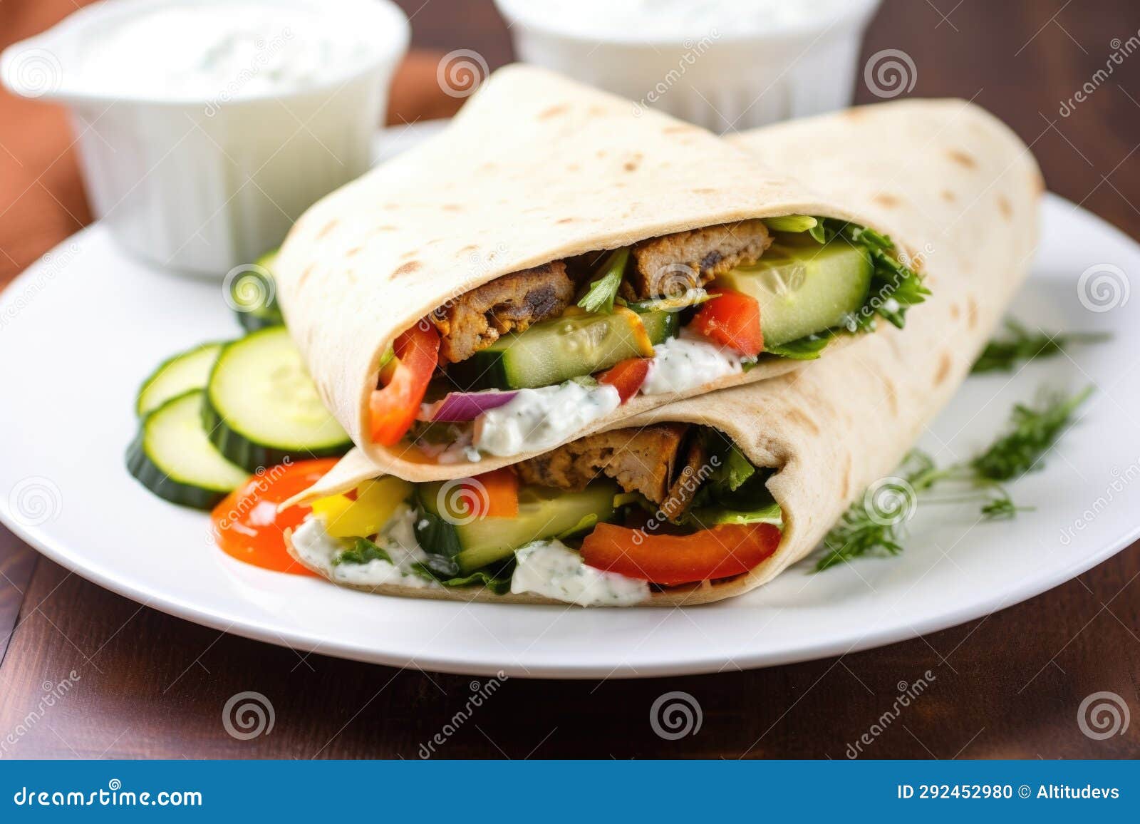 Vegetarian Gyro Sandwich with Lots of Vegetables Stock Photo Image of