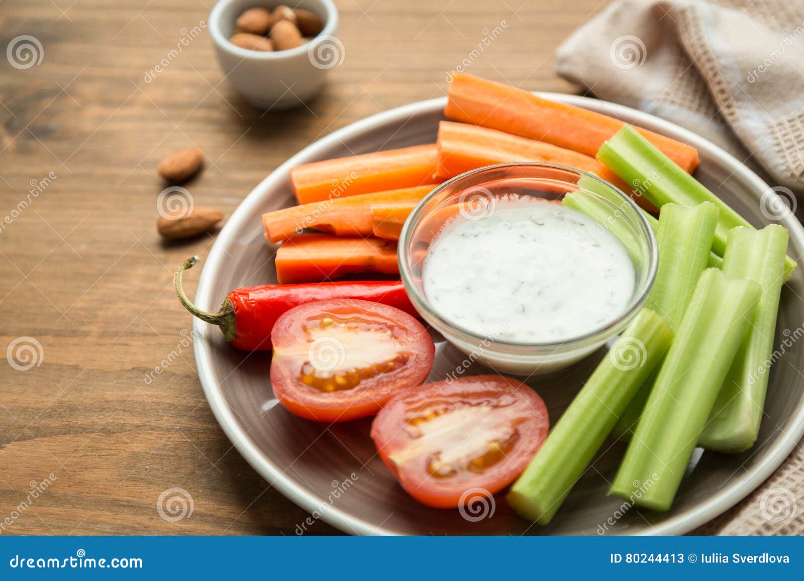 Vegetarian Healthy Snacks, Vegetable Snack Carrots, Celery, Tom Stock