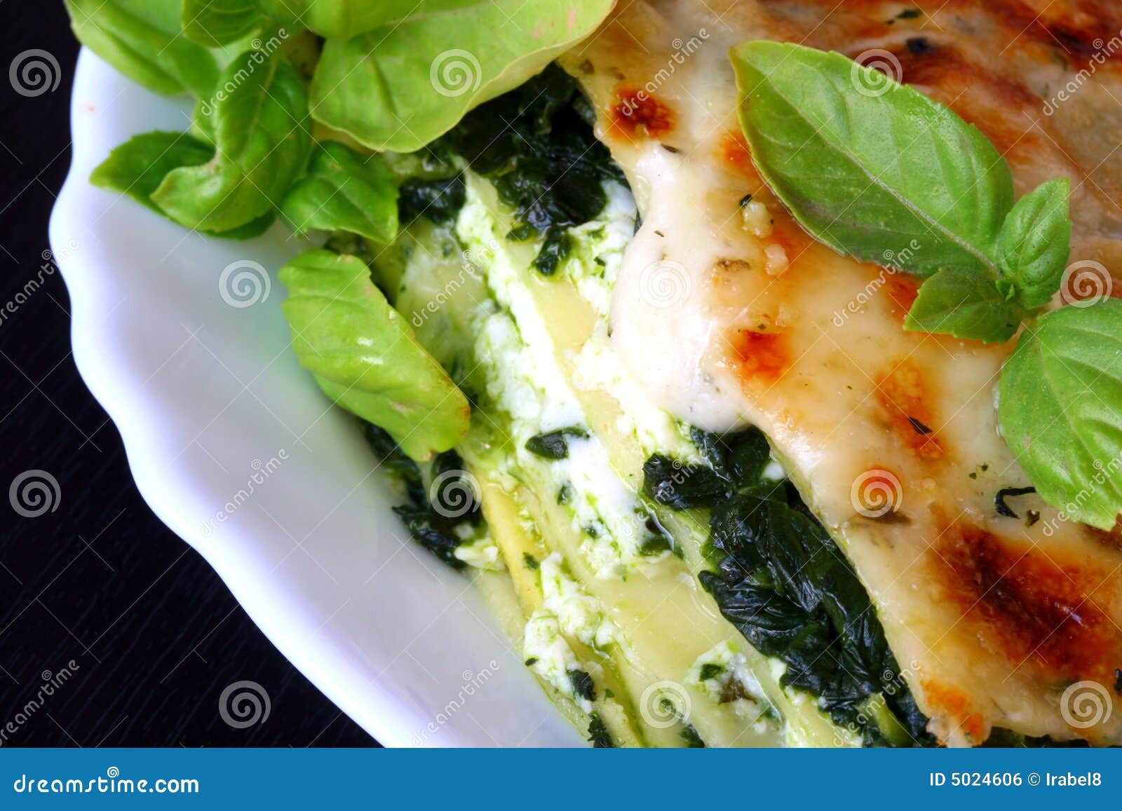 Vegetarian Lasagna with Ricotta Cheese Spinach Fil Stock Photo Image