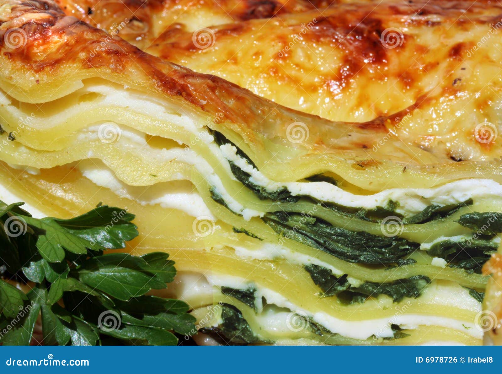 Vegetarian Lasagna with Ricotta and Spinach Stock Photo Image of melt